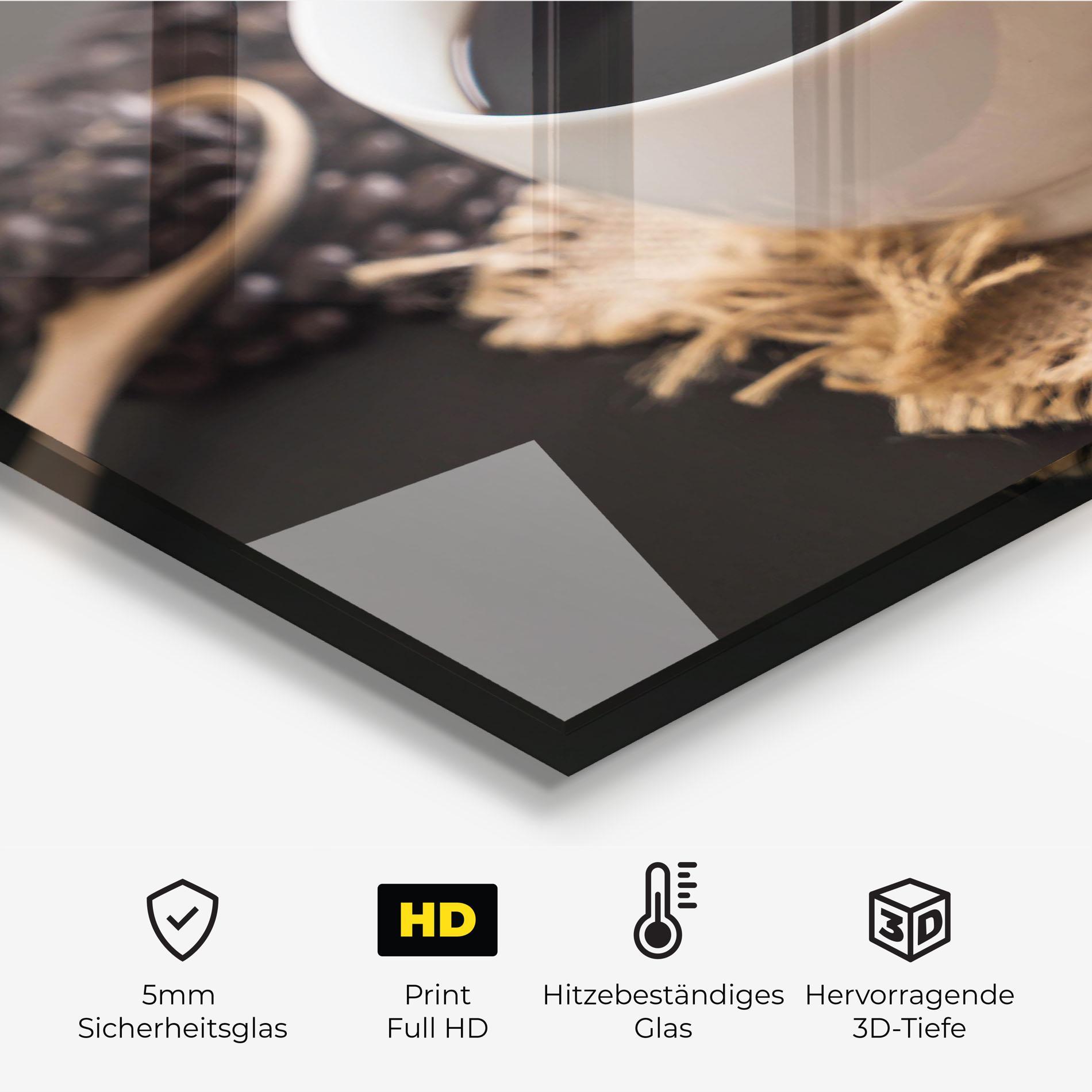 Küchenrückwand Glas Dark Beans Coffee mockup 2