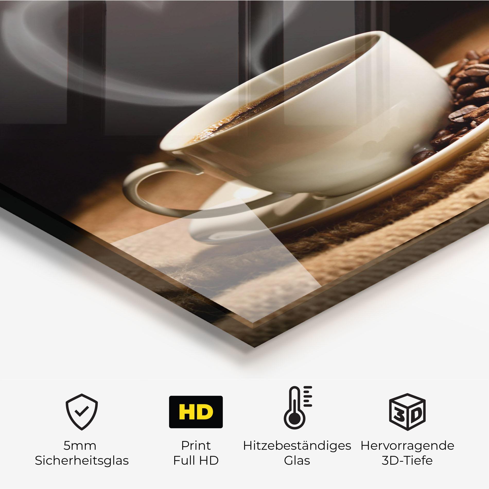 Küchenrückwand Glas Heart Coffee Smoke mockup 2