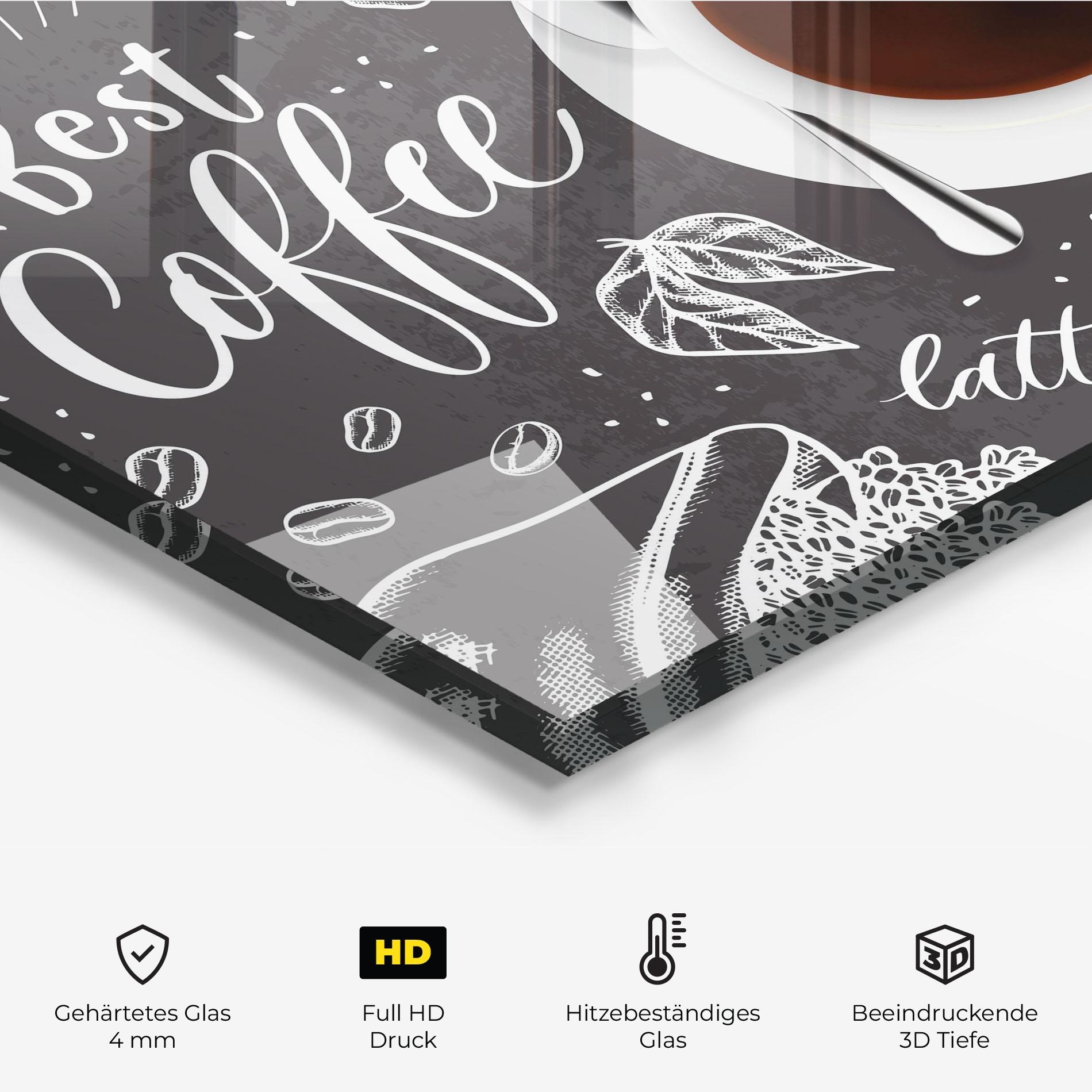 Küchenrückwand Glas Best Coffee mockup 2