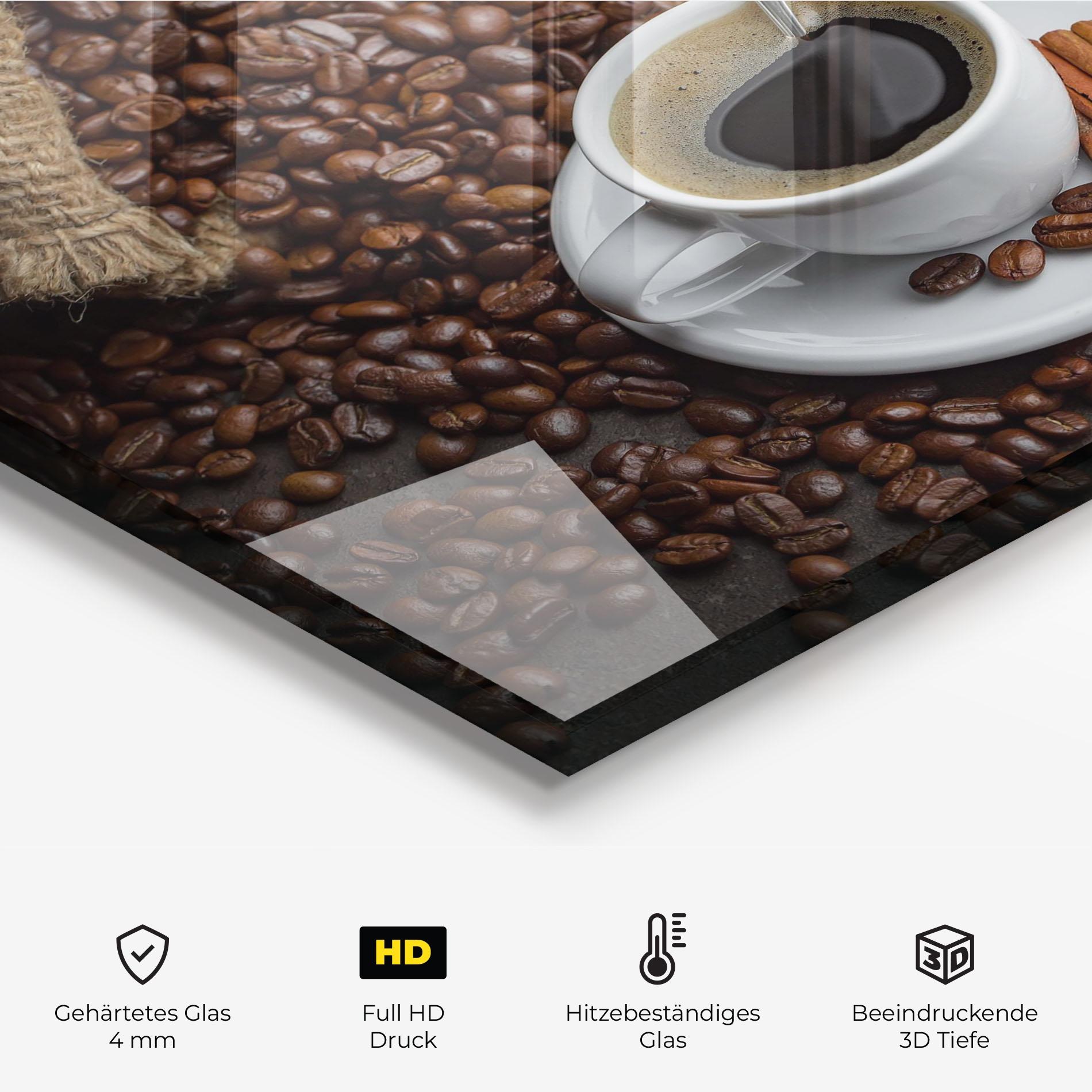 Küchenrückwand Glas Black Coffee Bean mockup 2