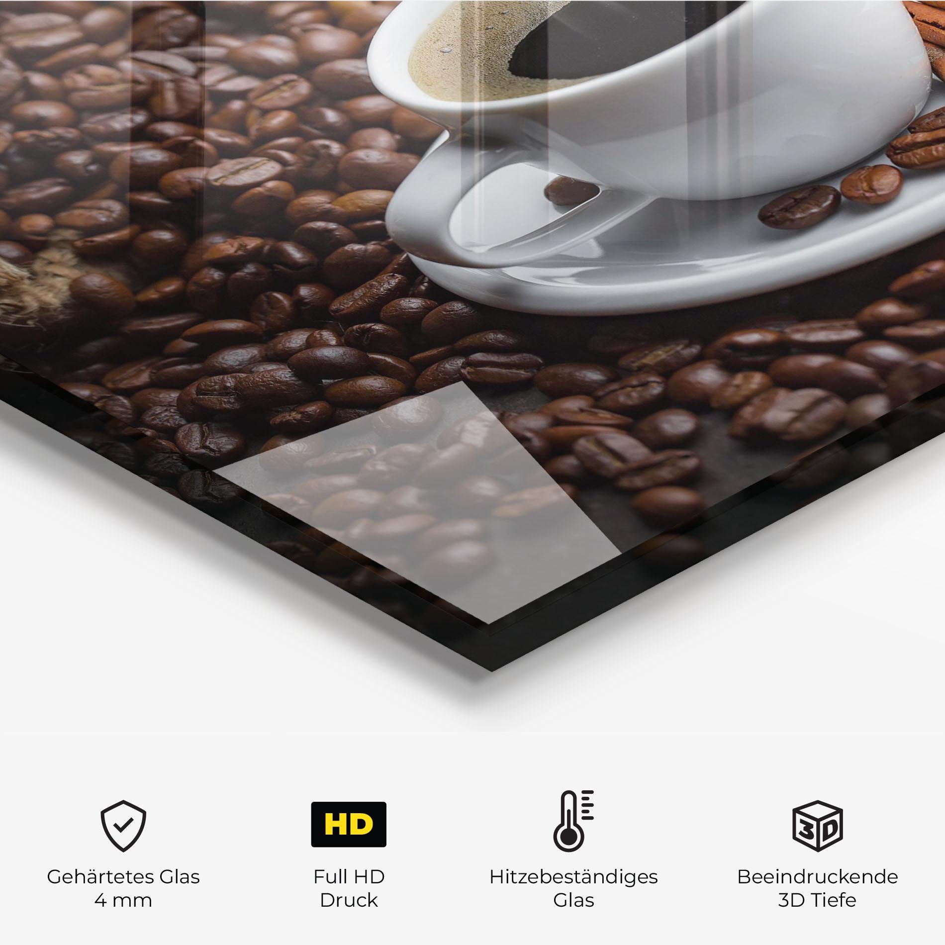Küchenrückwand Glas Black Coffee Beans mockup 2