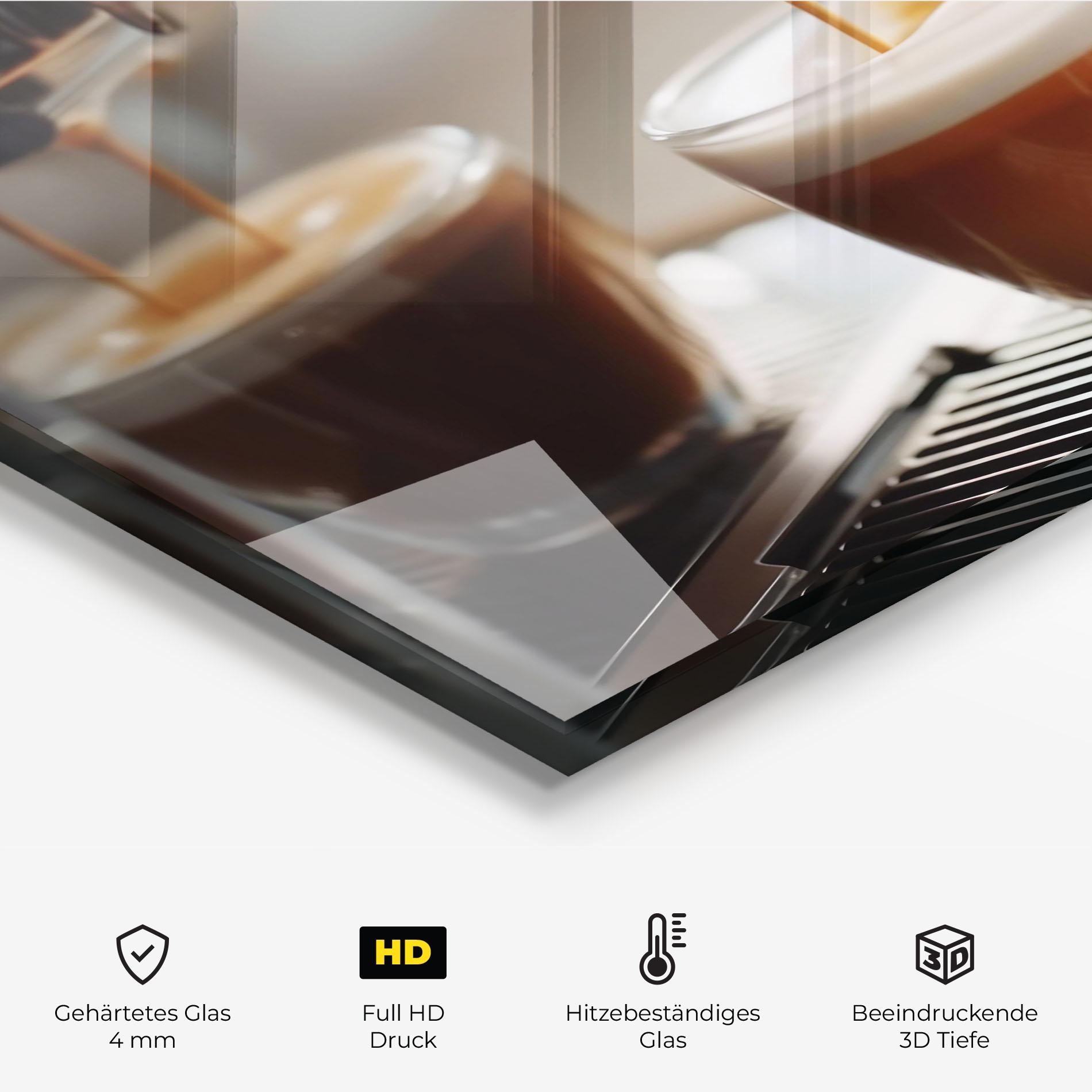 Küchenrückwand Glas Close Up Coffee Machine mockup 2