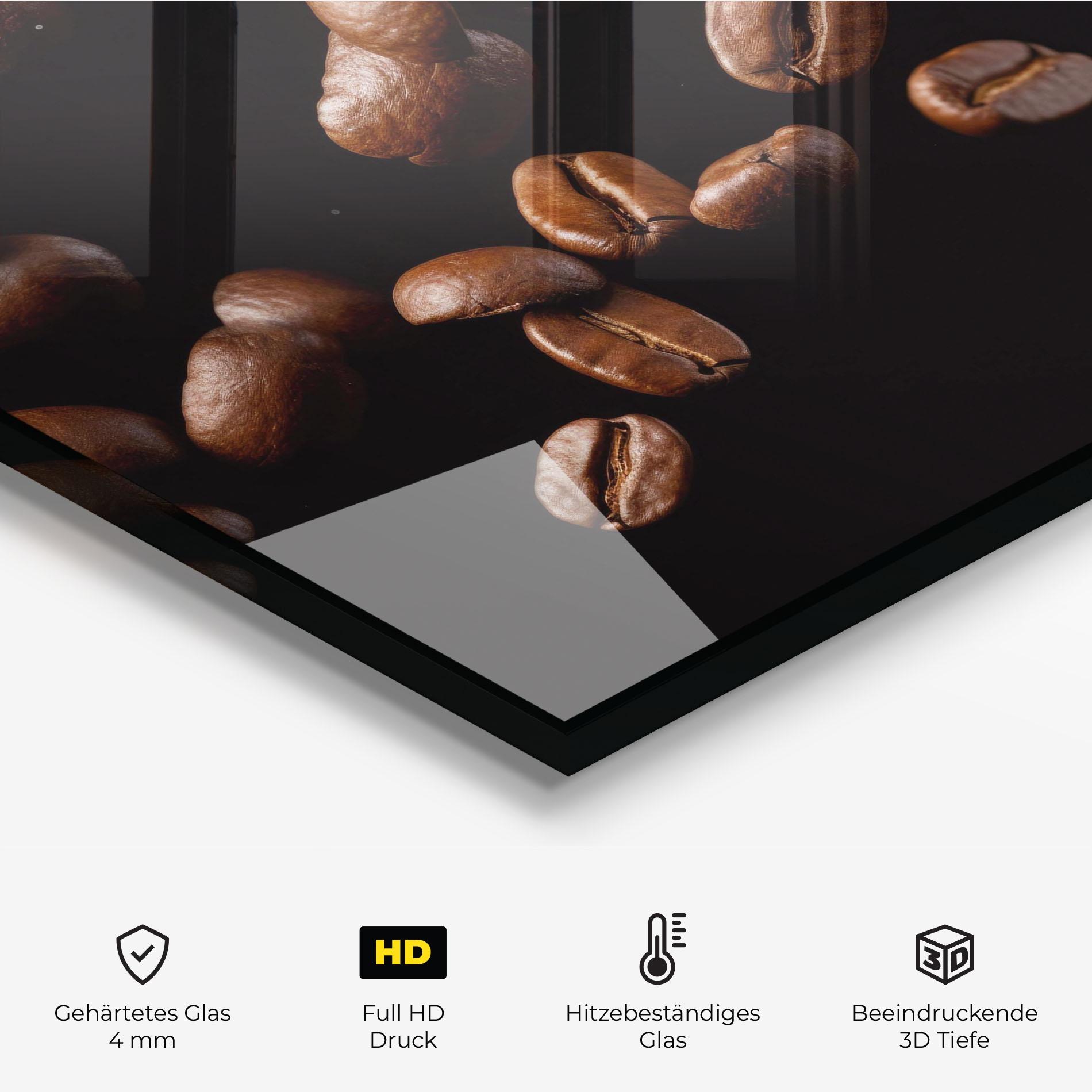 Küchenrückwand Glas Coffee Beans Floating mockup 2