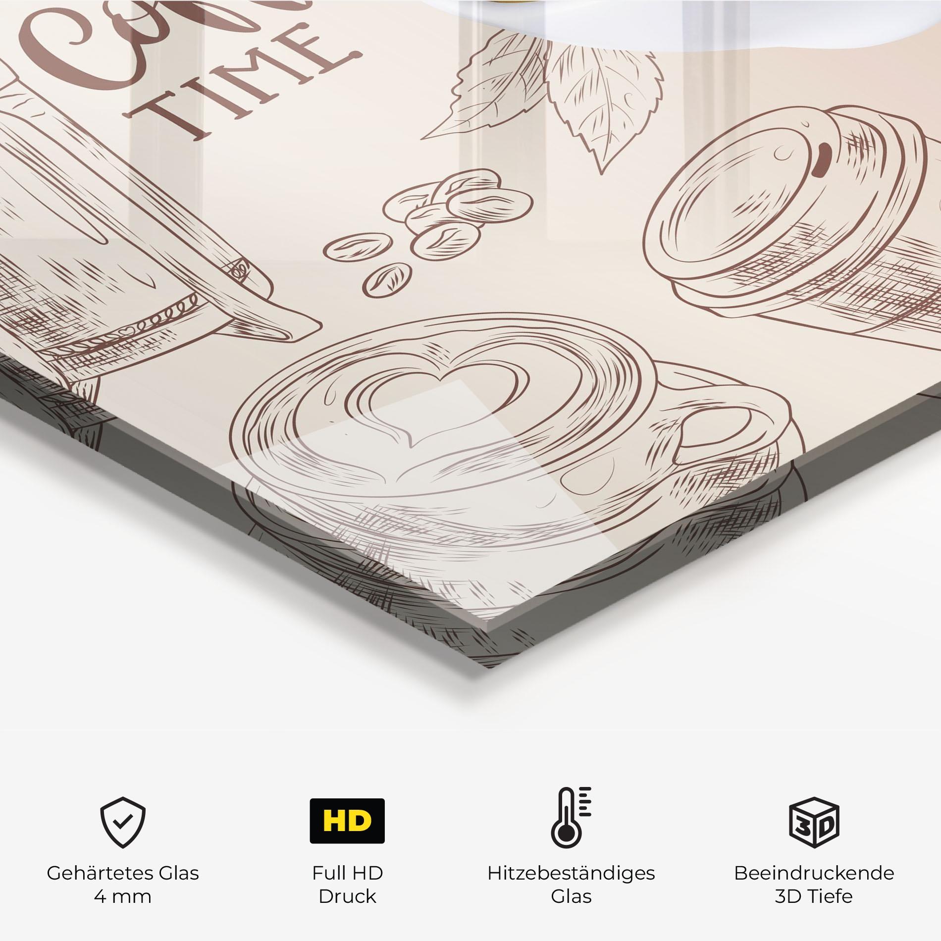 Küchenrückwand Glas Coffee Time mockup 2