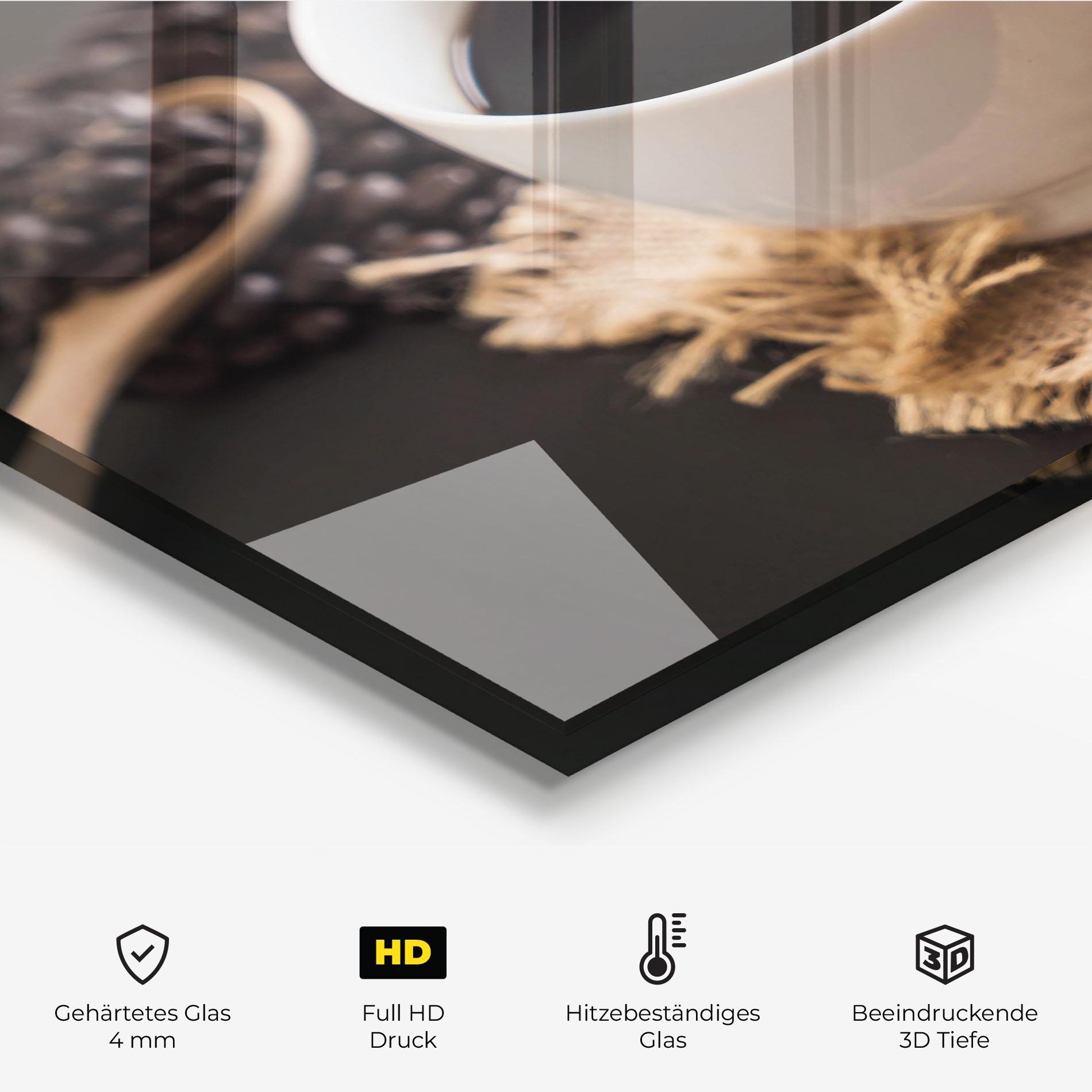 Küchenrückwand Glas Dark Beans Coffee mockup 2