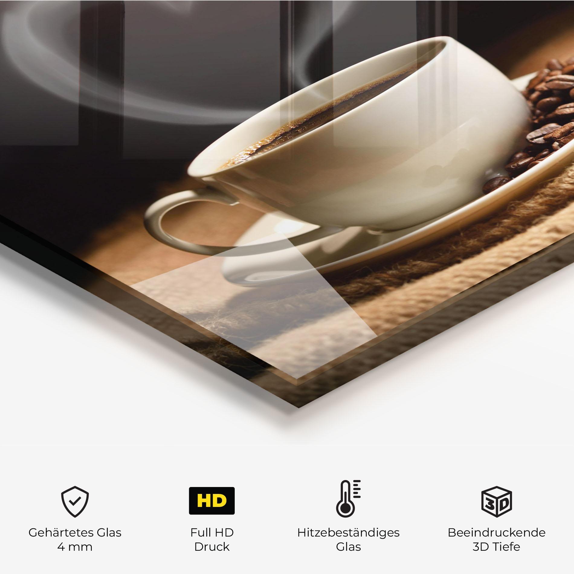 Küchenrückwand Glas Heart Coffee Smoke mockup 2