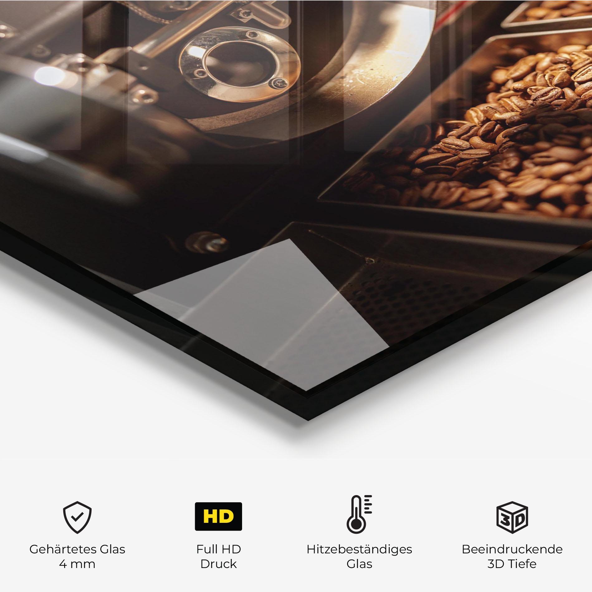 Küchenrückwand Glas Industrial Coffee Machine mockup 2