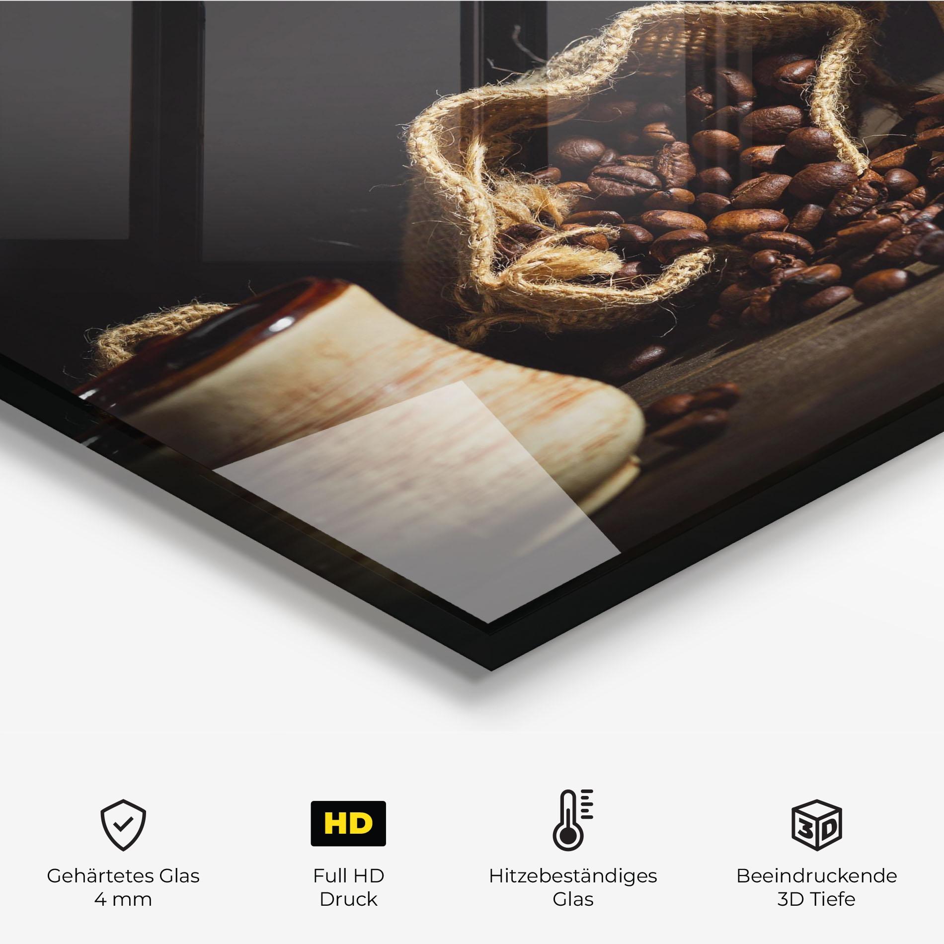 Küchenrückwand Glas Old Cup Of Coffee mockup 2