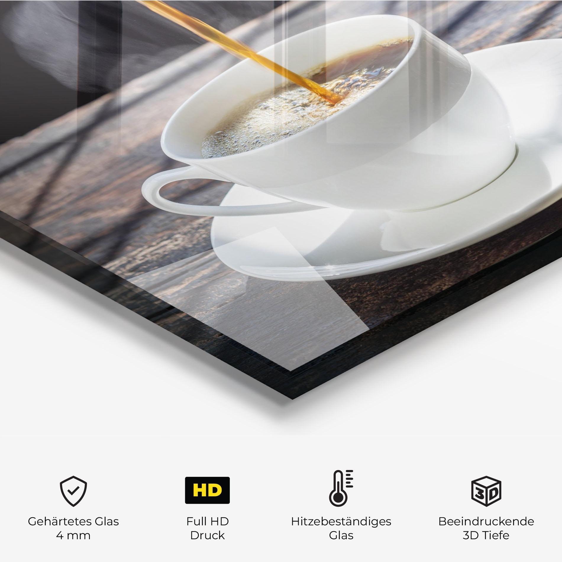 Küchenrückwand Glas Pouring Coffee mockup 2