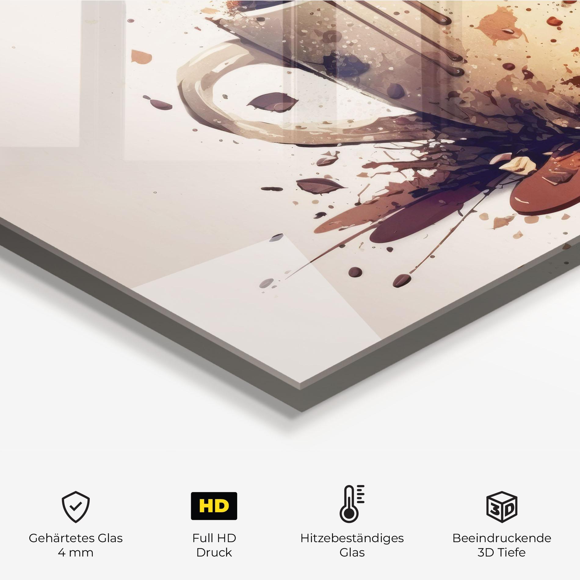 Küchenrückwand Glas Watercolor Cappuccino mockup 2