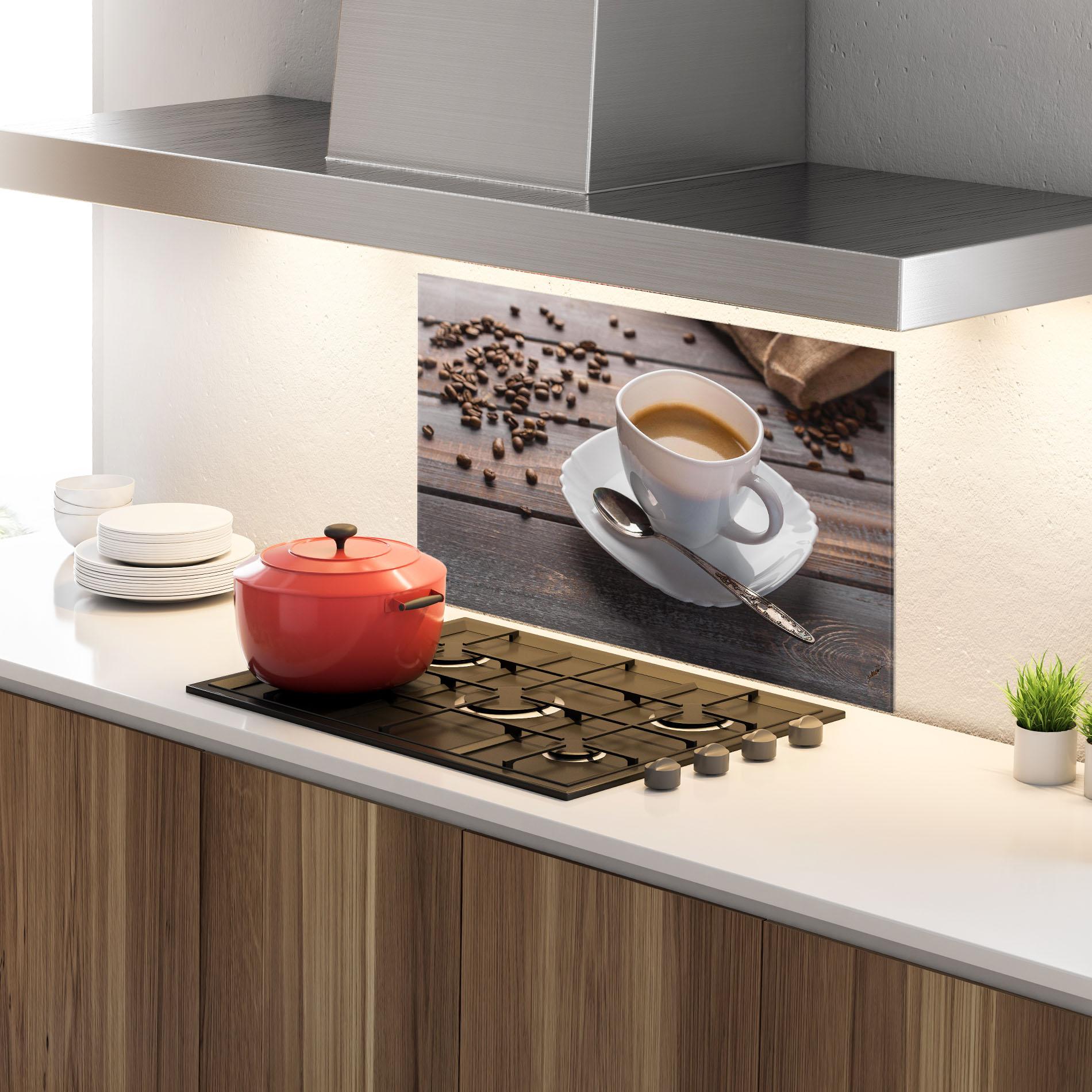 Küchenrückwand Glas Aroma Coffee mockup 4