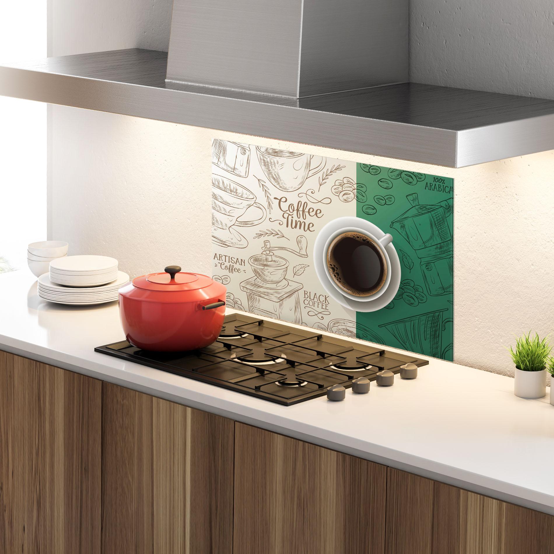 Küchenrückwand Glas Artisan Coffee mockup 4