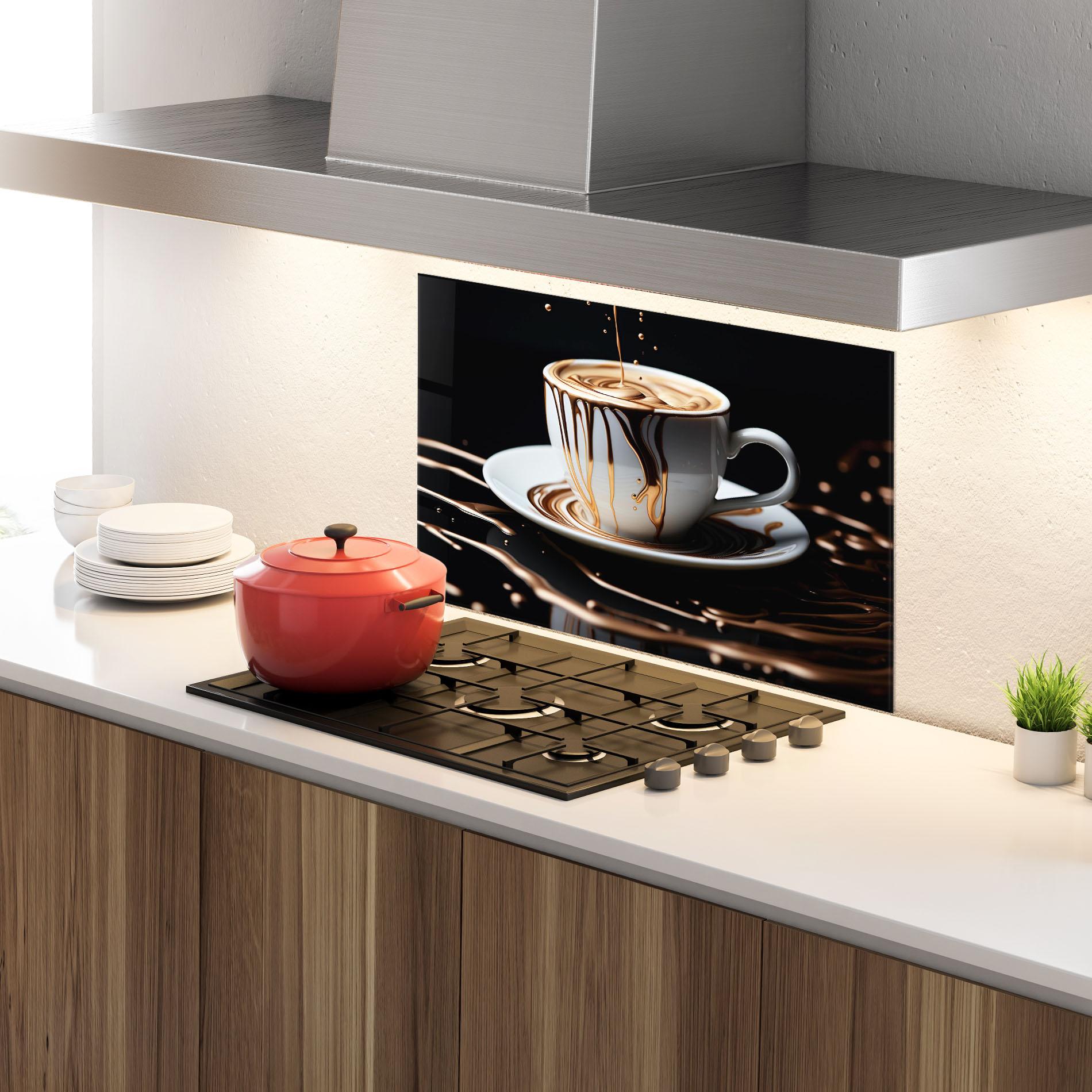 Küchenrückwand Glas Cold Coffee Drink mockup 4