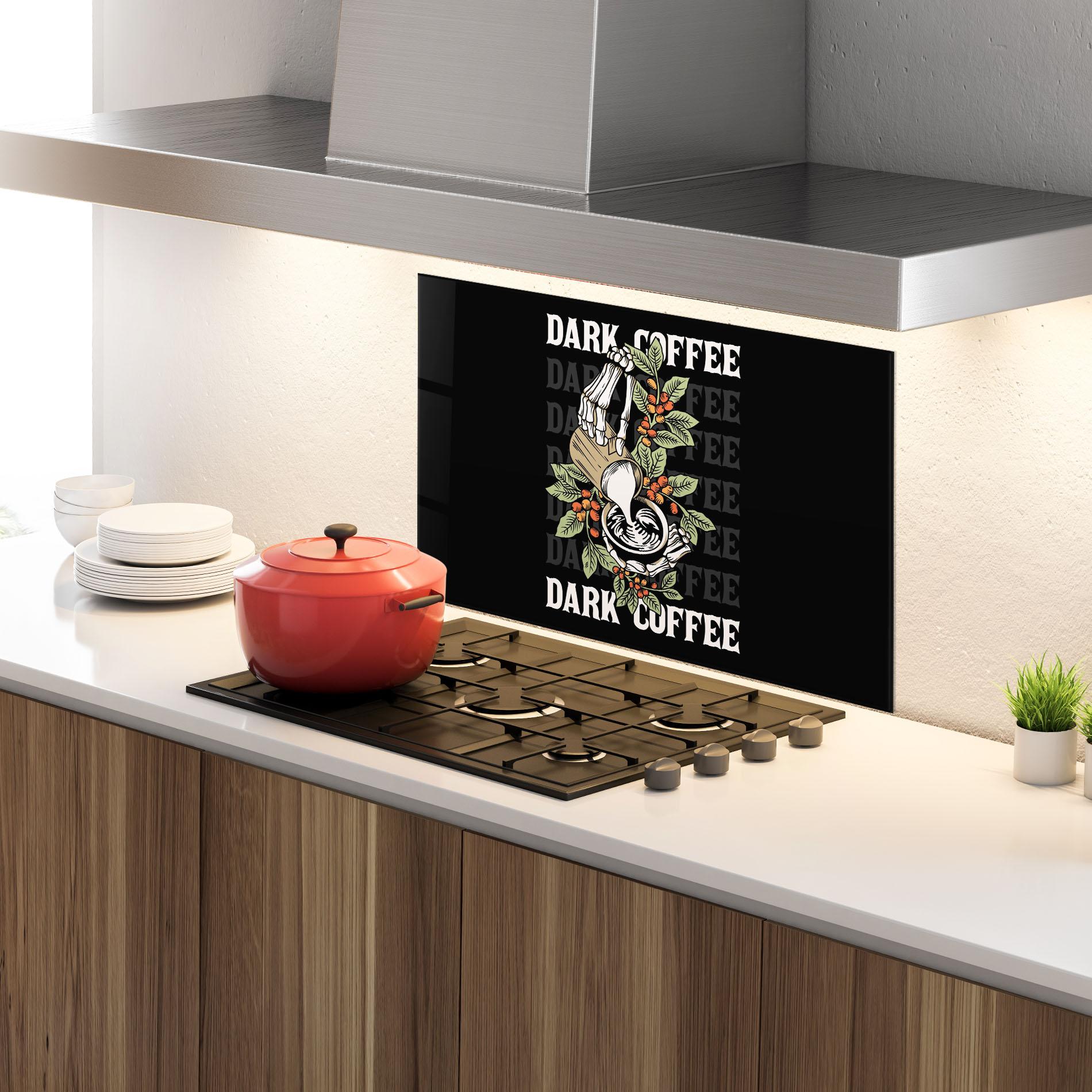 Küchenrückwand Glas Dark Coffee mockup 4