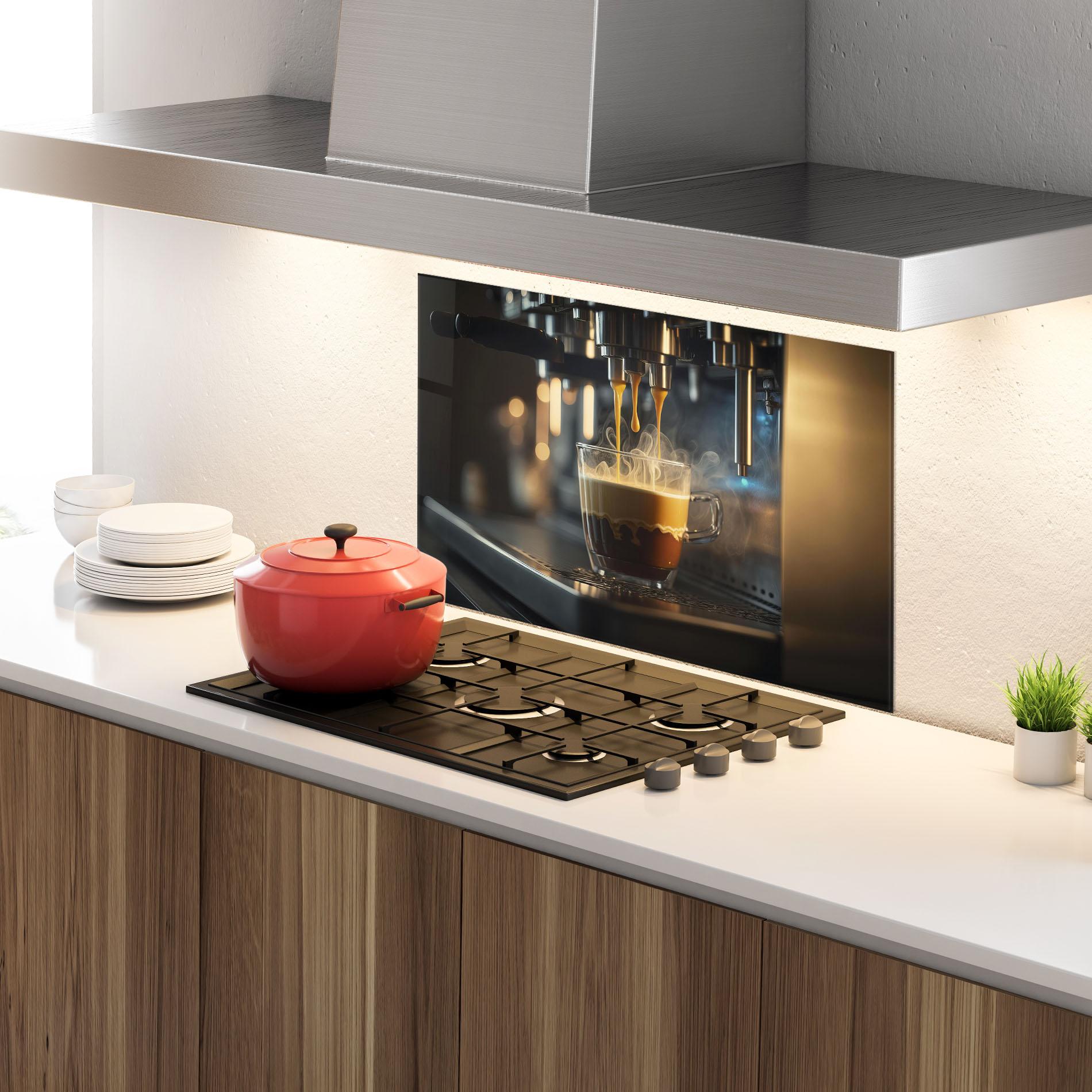 Küchenrückwand Glas Espresso Coffee mockup 4