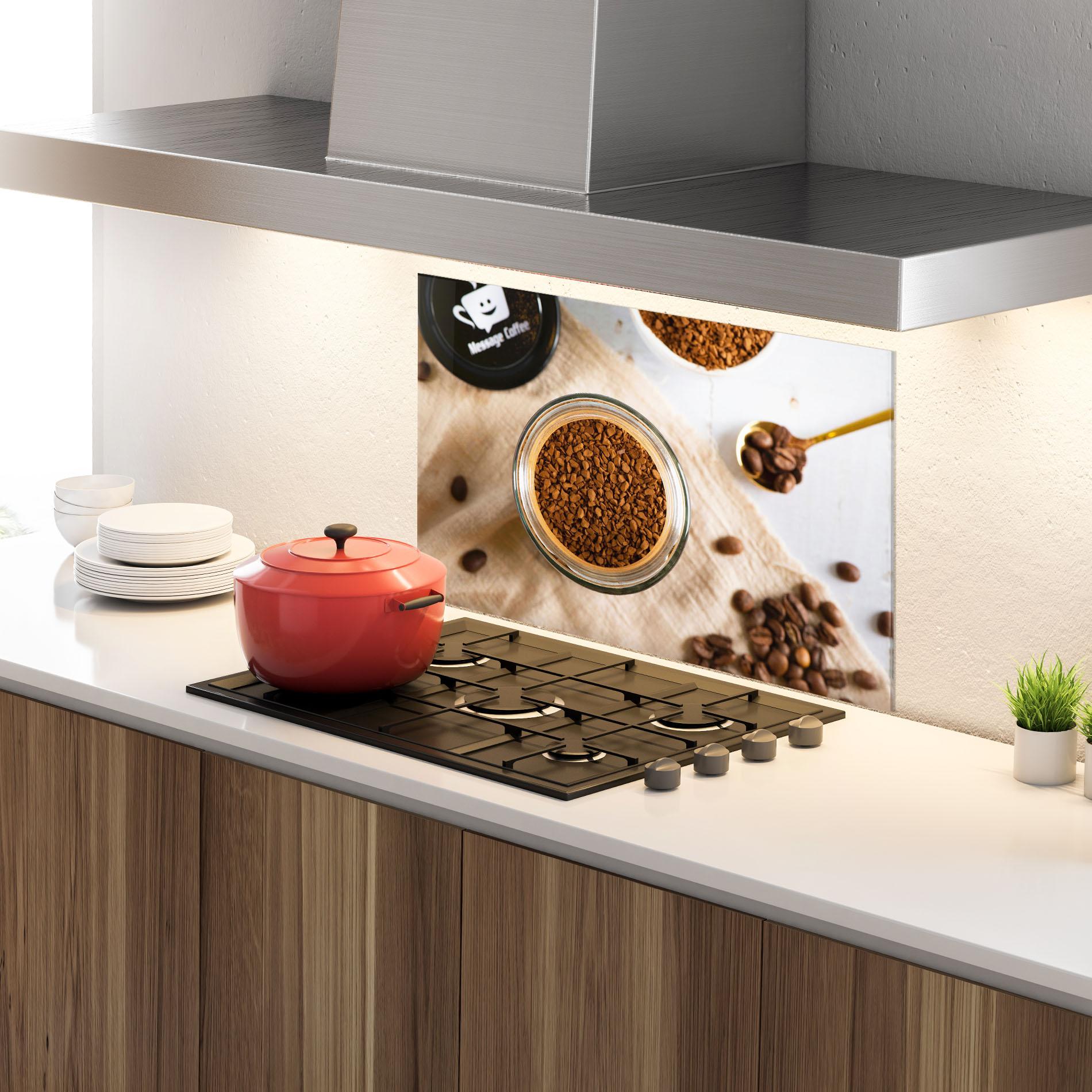 Küchenrückwand Glas Ground Coffee mockup 4