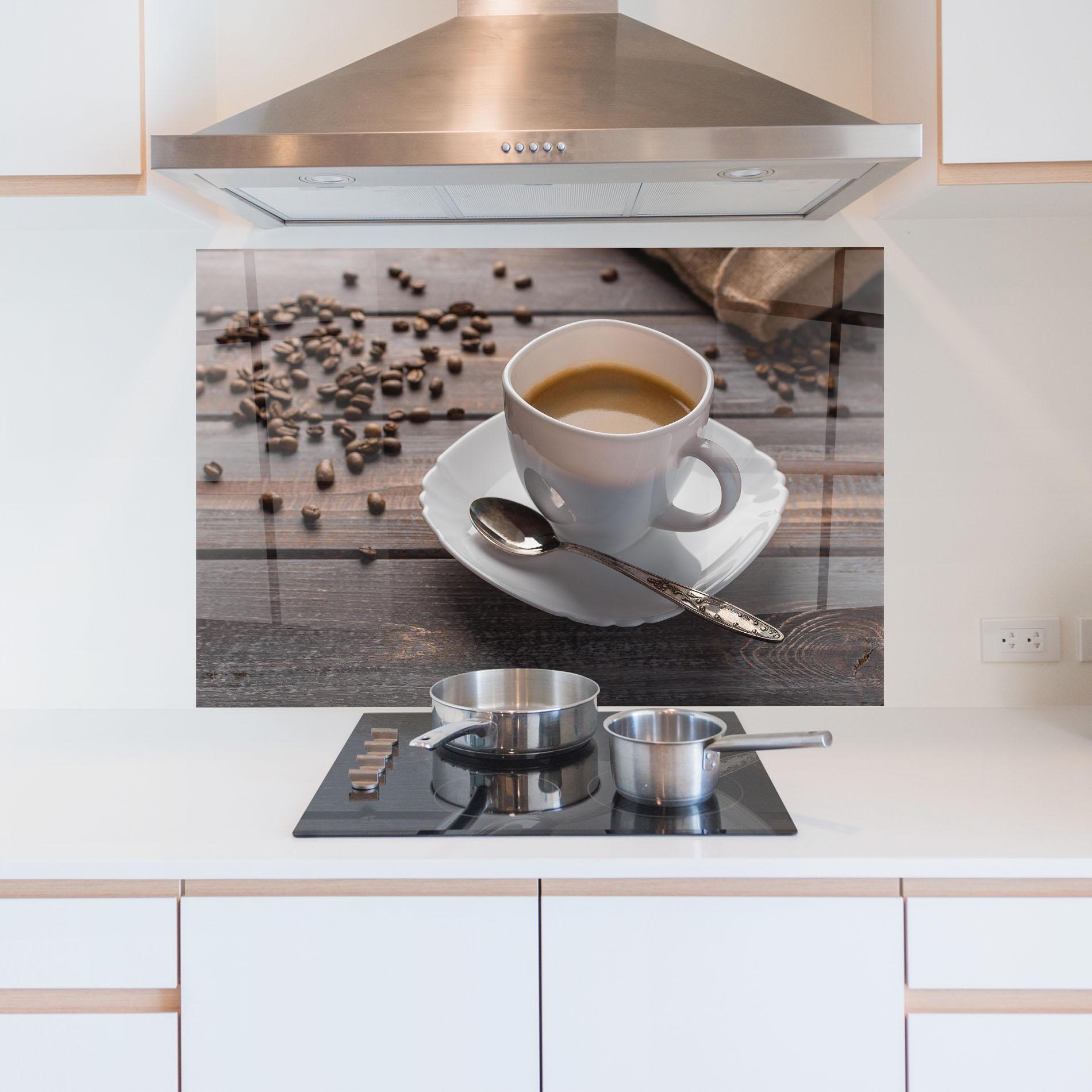 Küchenrückwand Glas Aroma Coffee mockup 5