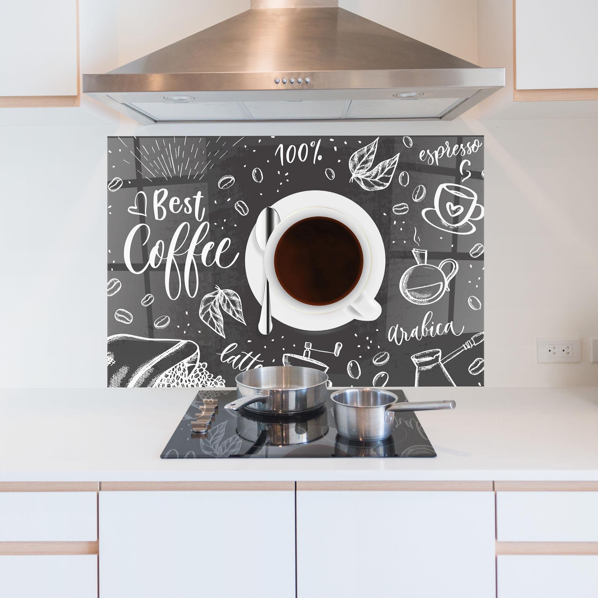 Küchenrückwand Glas Best Coffee mockup 5