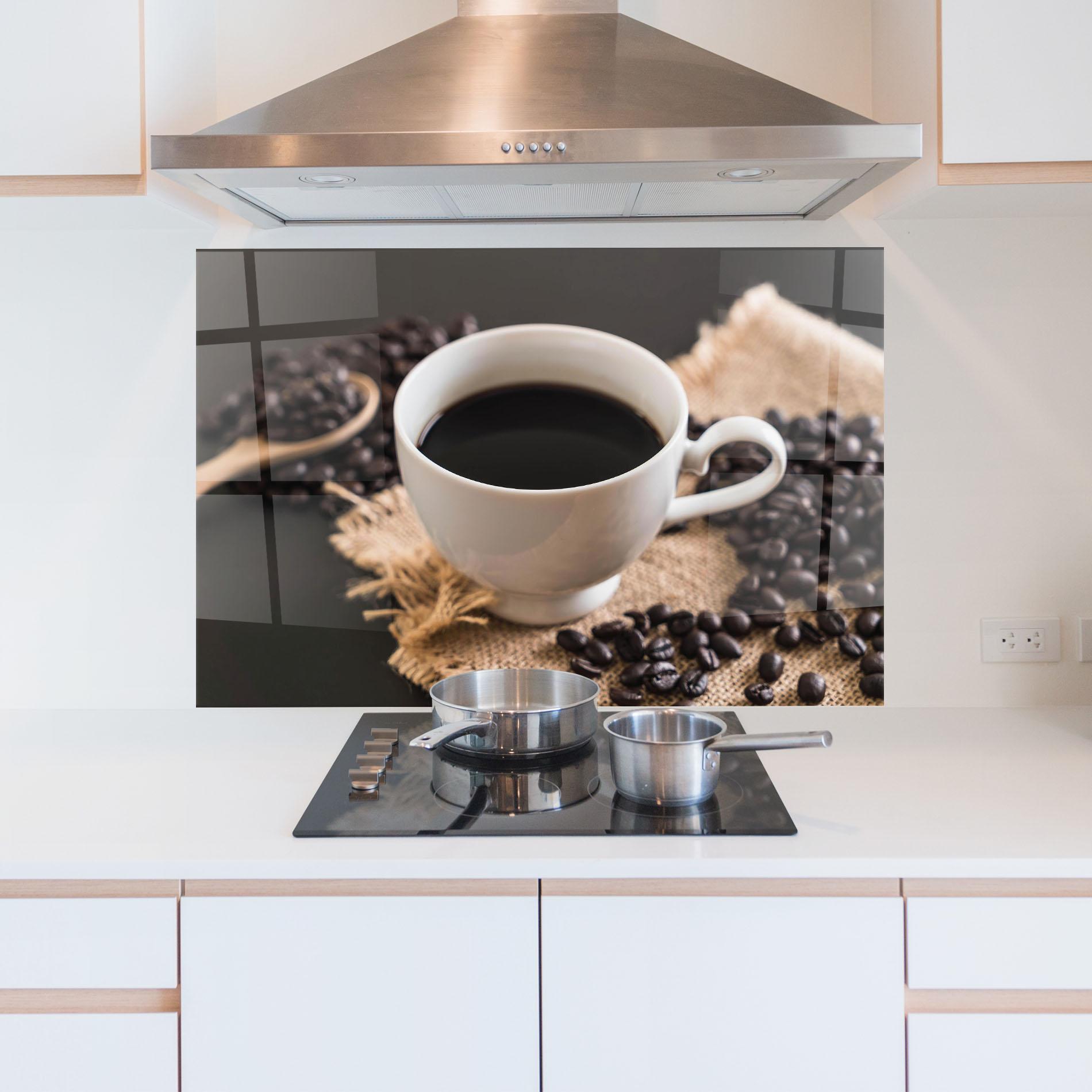Küchenrückwand Glas Dark Beans Coffee mockup 5