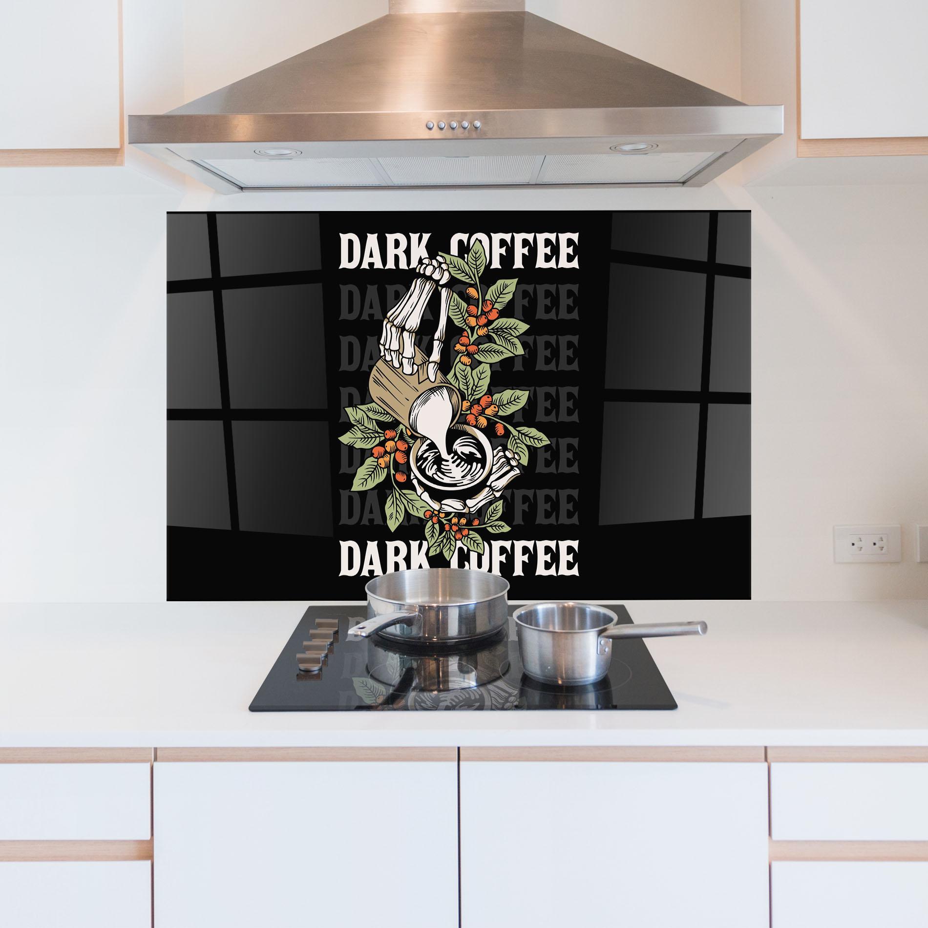Küchenrückwand Glas Dark Coffee mockup 5