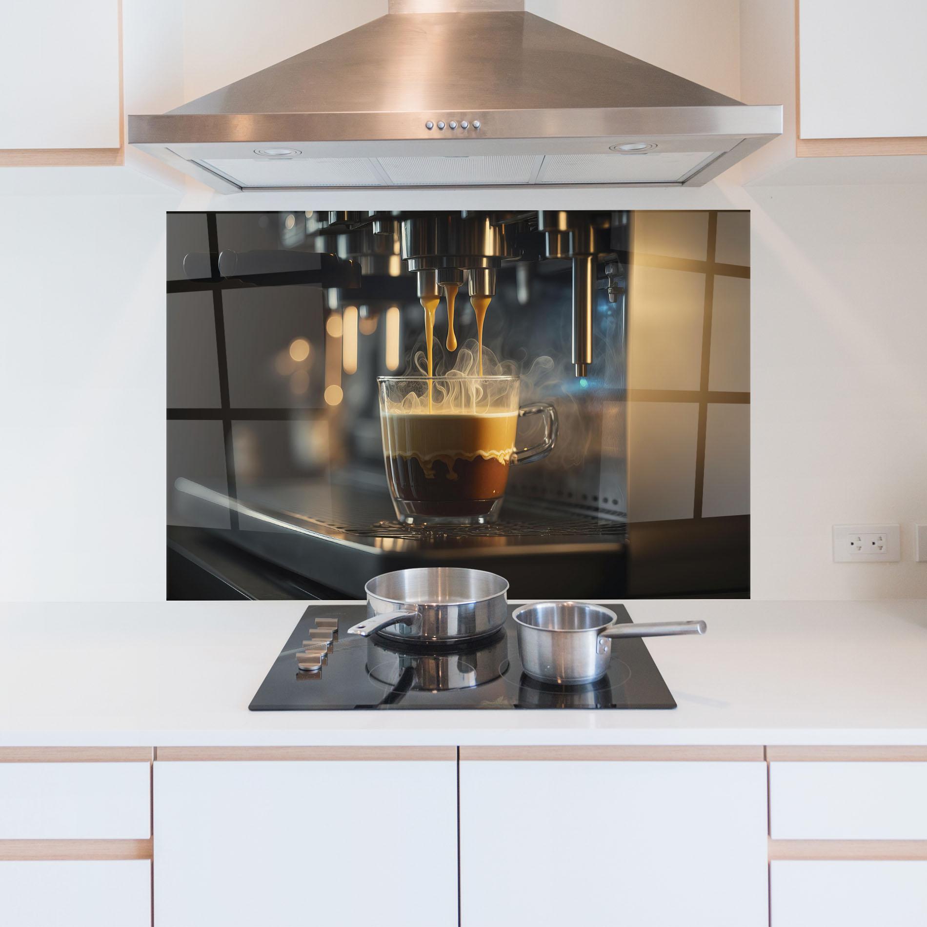 Küchenrückwand Glas Espresso Coffee mockup 5