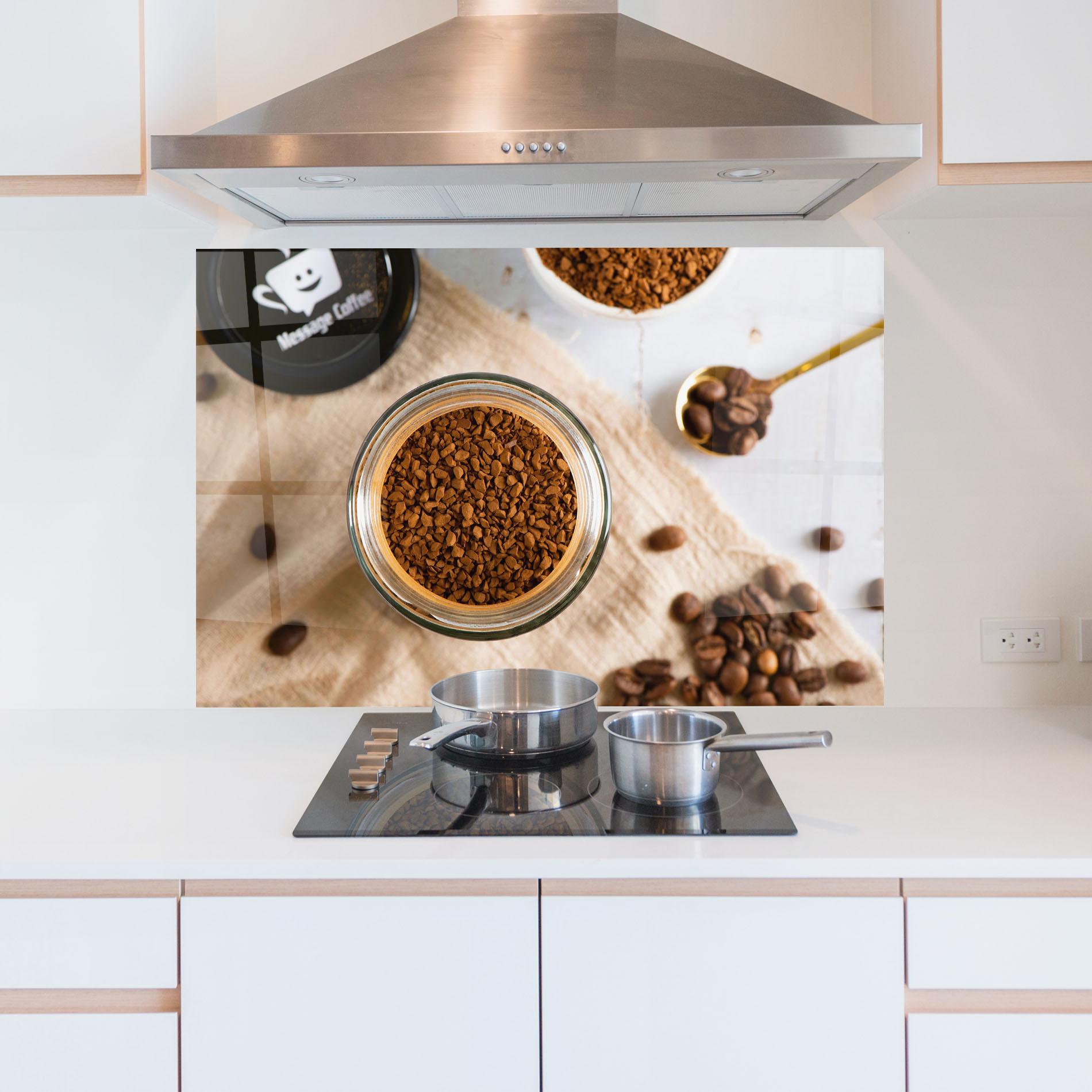 Küchenrückwand Glas Ground Coffee mockup 5