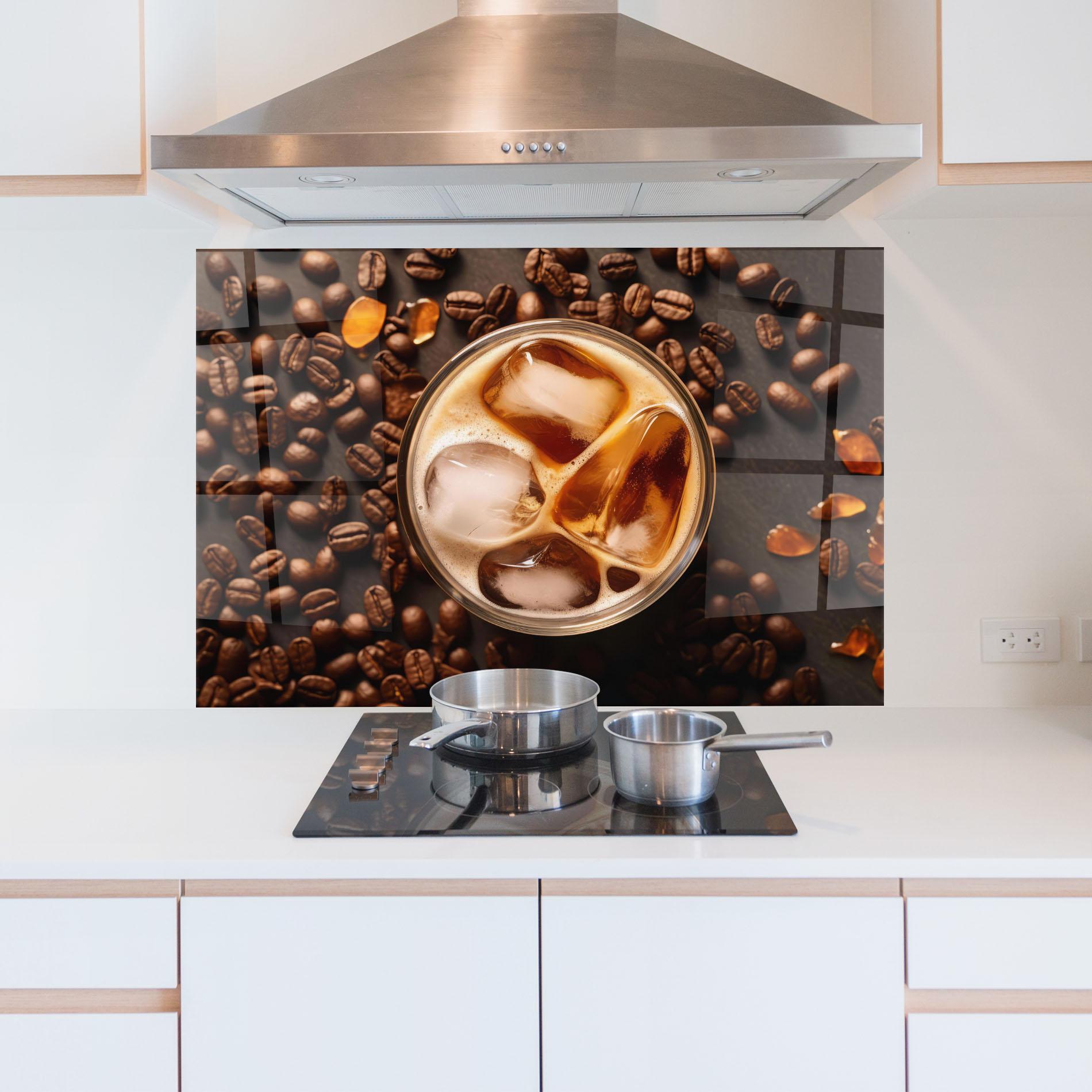 Küchenrückwand Glas Icecoffee mockup 5