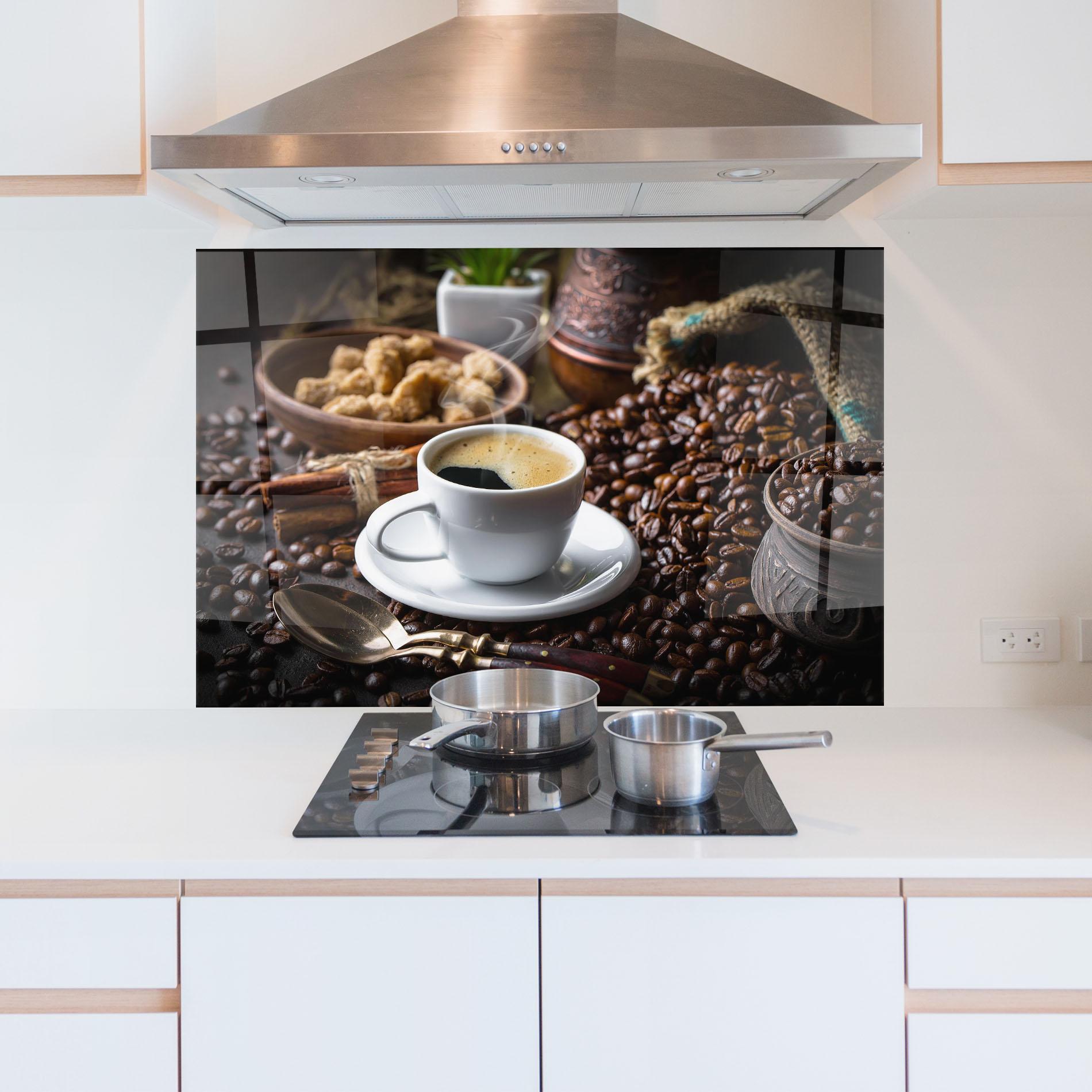 Küchenrückwand Glas Old Coffee Cup mockup 5