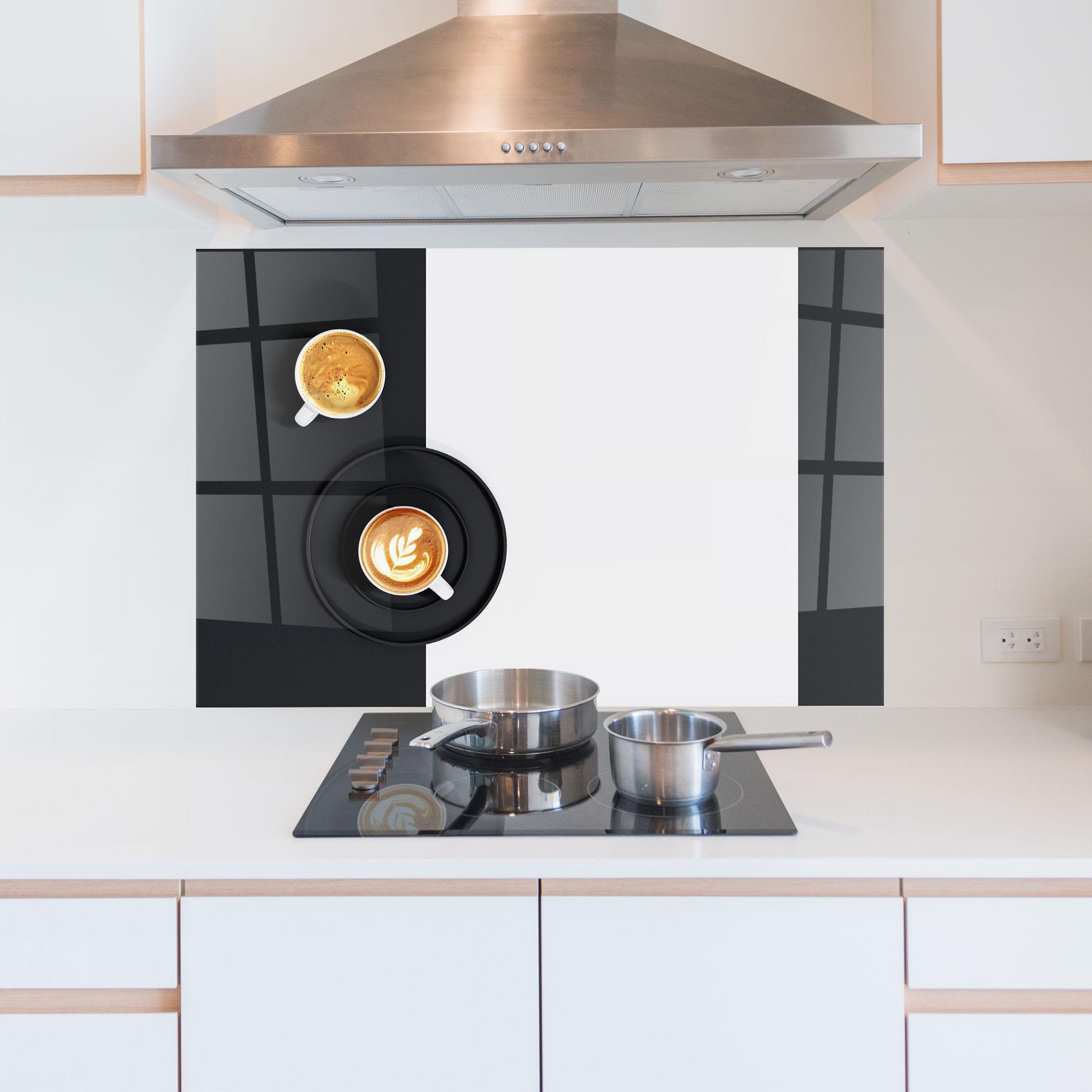 Küchenrückwand Glas White Coffee Cup mockup 5