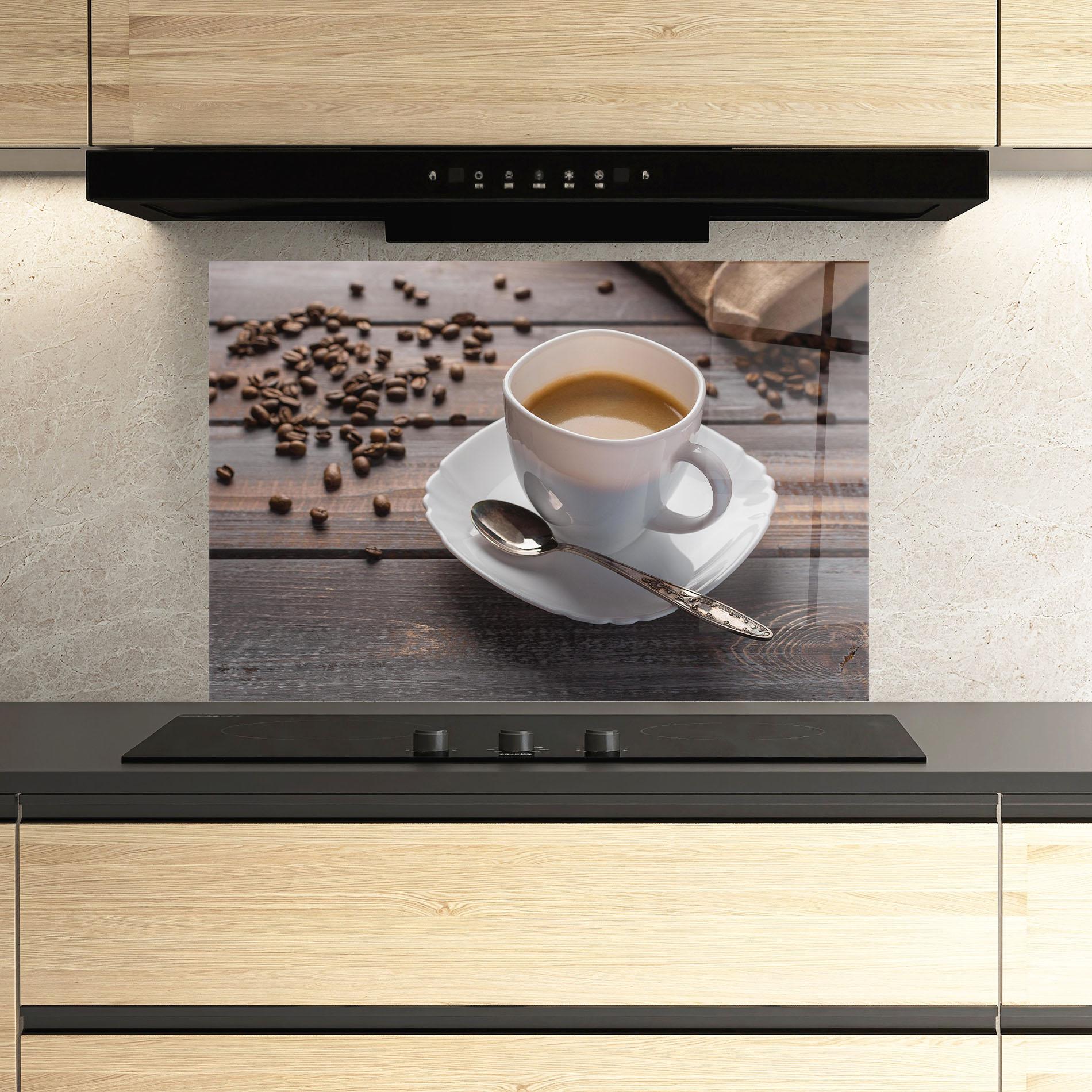 Küchenrückwand Glas Aroma Coffee mockup 3