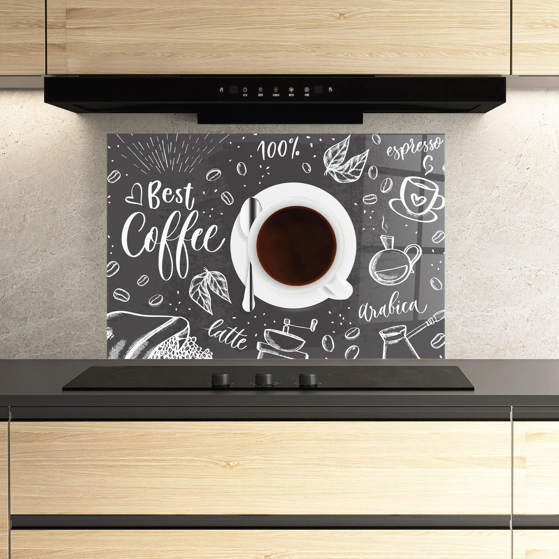 Küchenrückwand Glas Best Coffee mockup 3