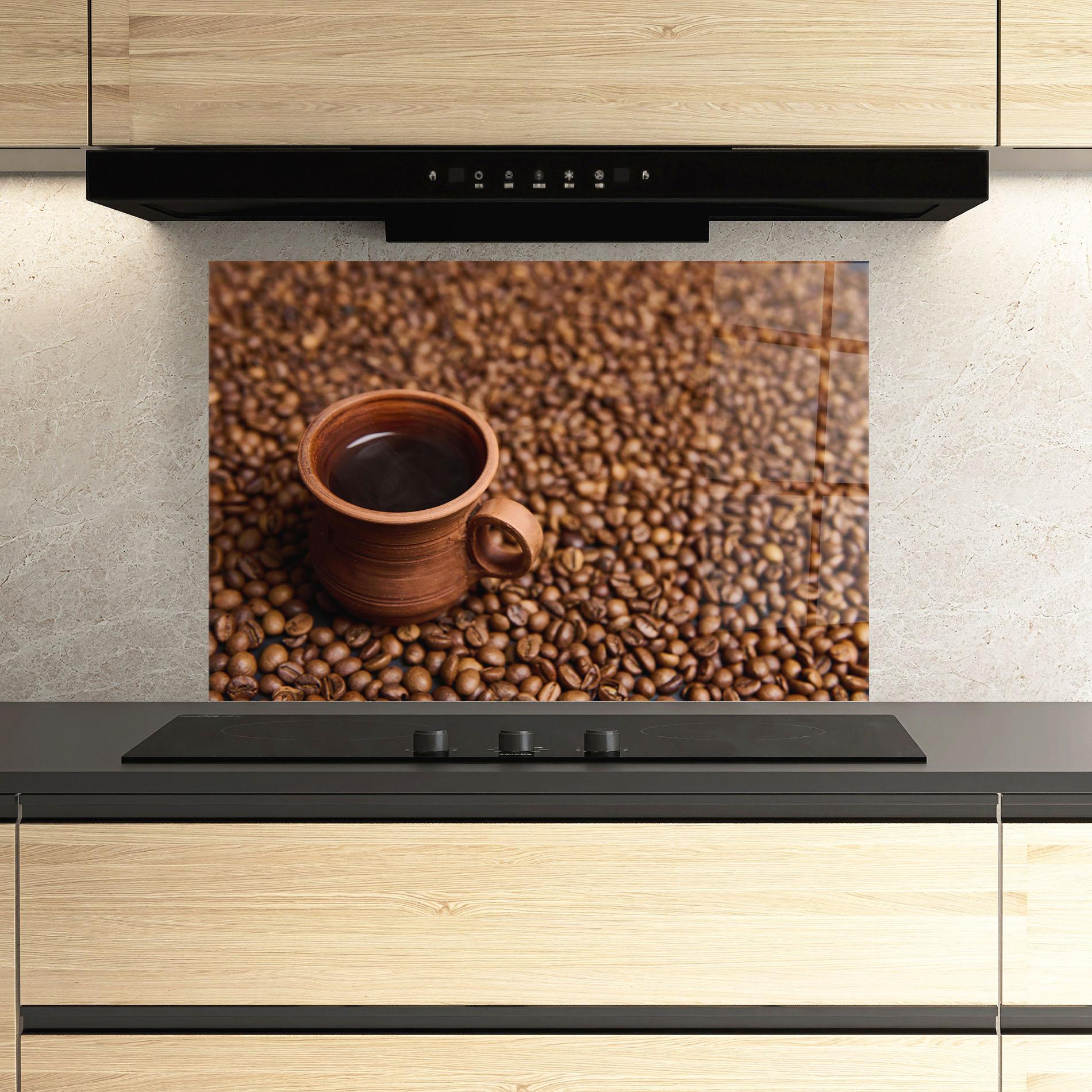 Küchenrückwand Glas Clay Coffee Cup mockup 3