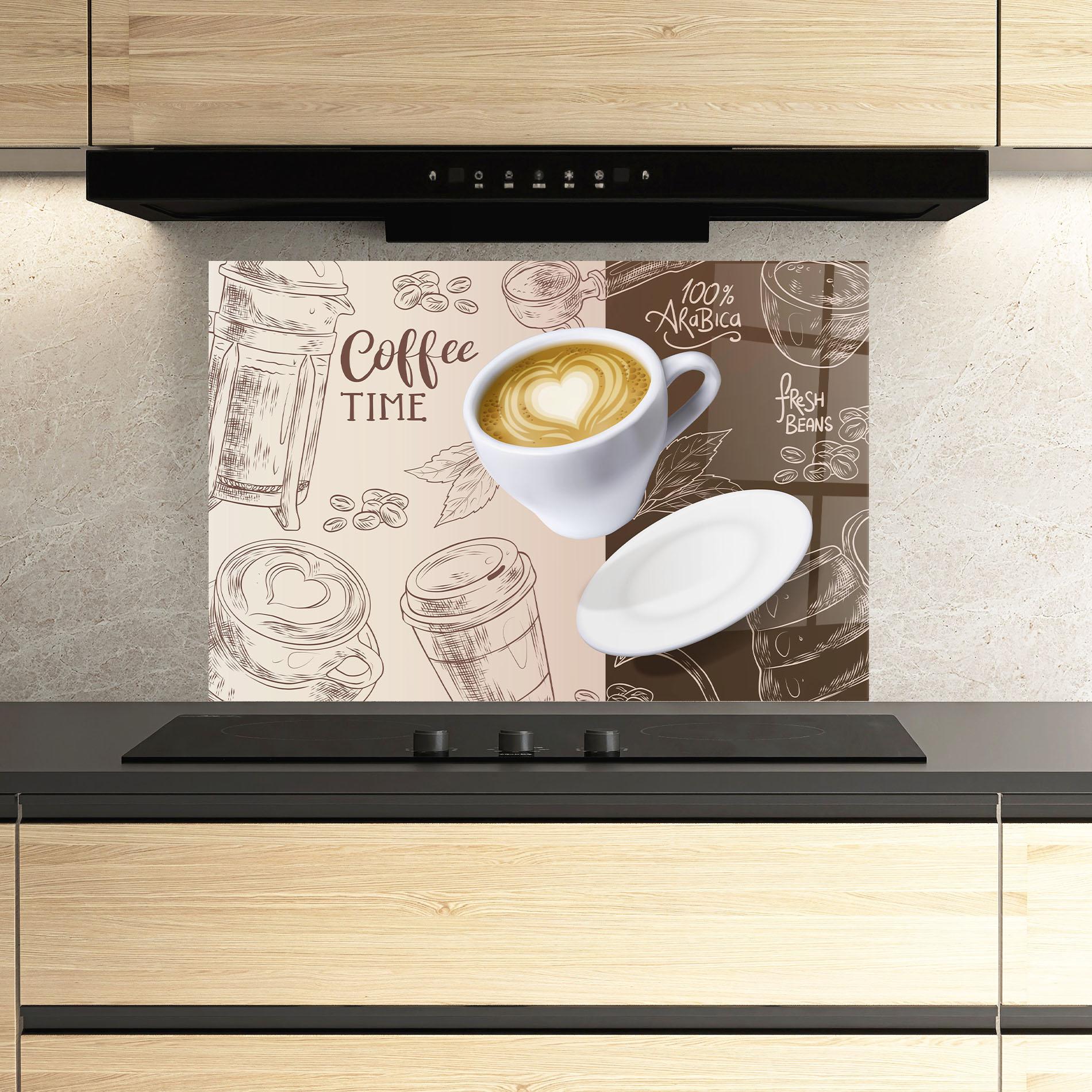 Küchenrückwand Glas Coffee Time mockup 3