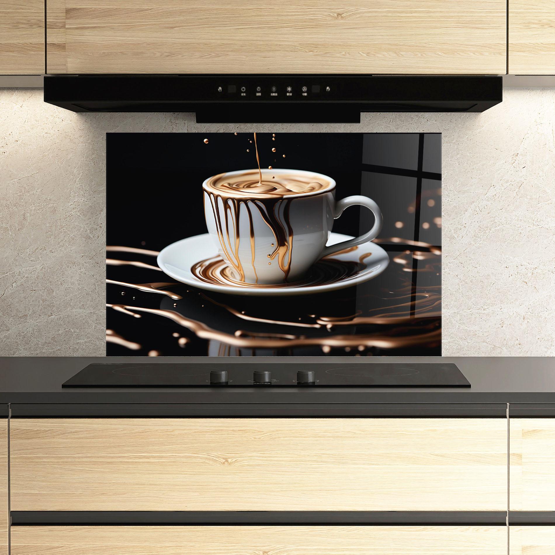 Küchenrückwand Glas Cold Coffee Drink mockup 3