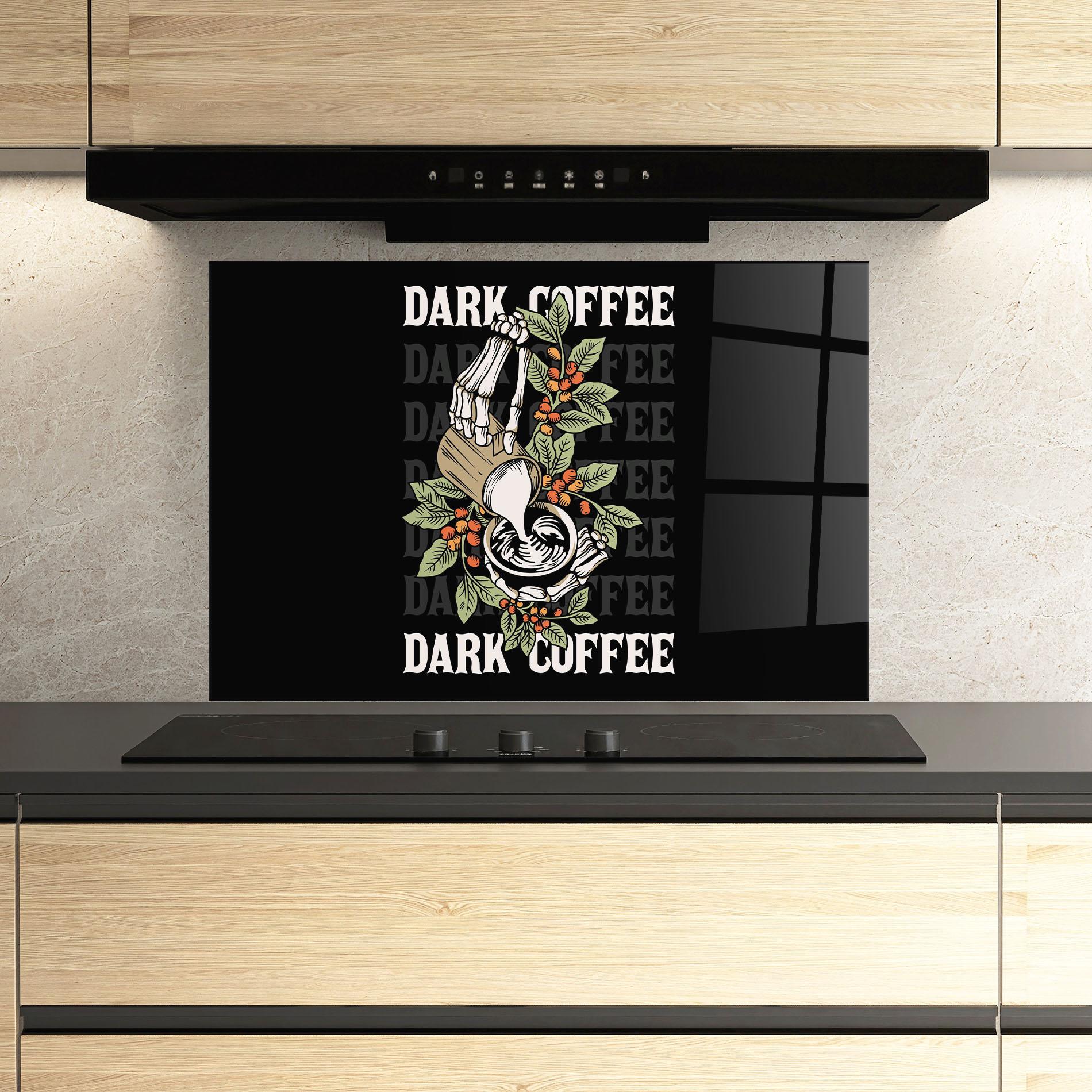 Küchenrückwand Glas Dark Coffee mockup 3