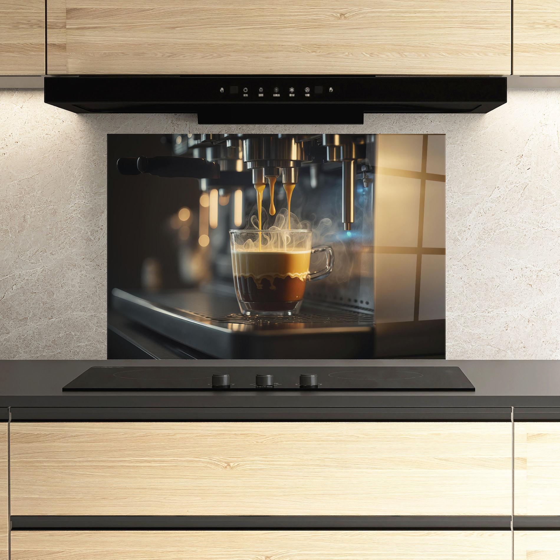 Küchenrückwand Glas Espresso Coffee mockup 3