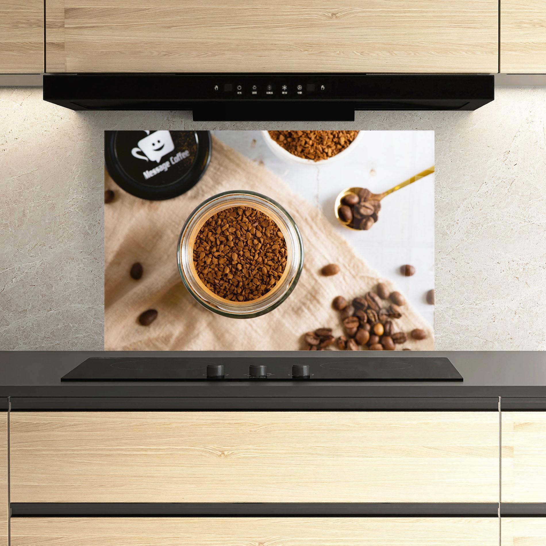 Küchenrückwand Glas Ground Coffee mockup 3