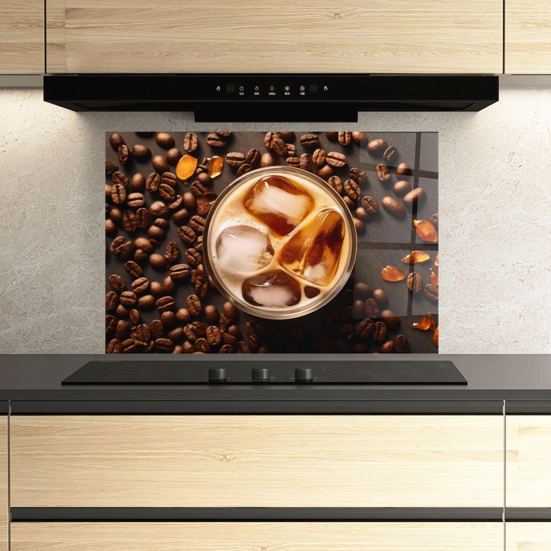 Küchenrückwand Glas Icecoffee mockup 3
