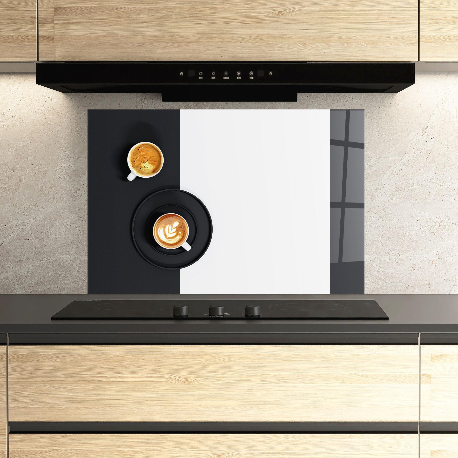 Küchenrückwand Glas White Coffee Cup mockup 3