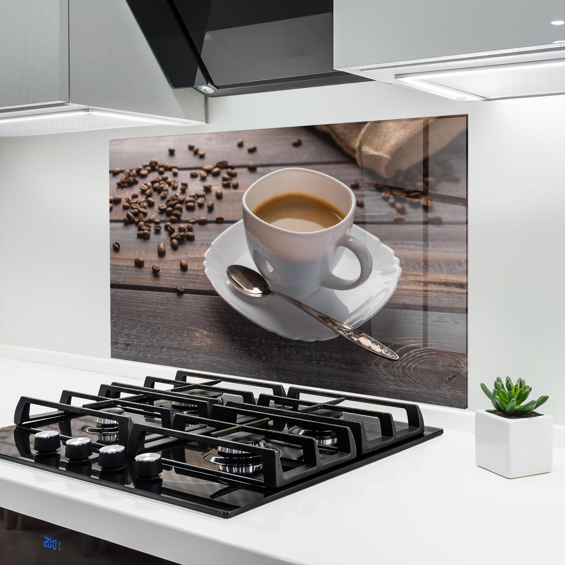 Küchenrückwand Glas Aroma Coffee mockup 6