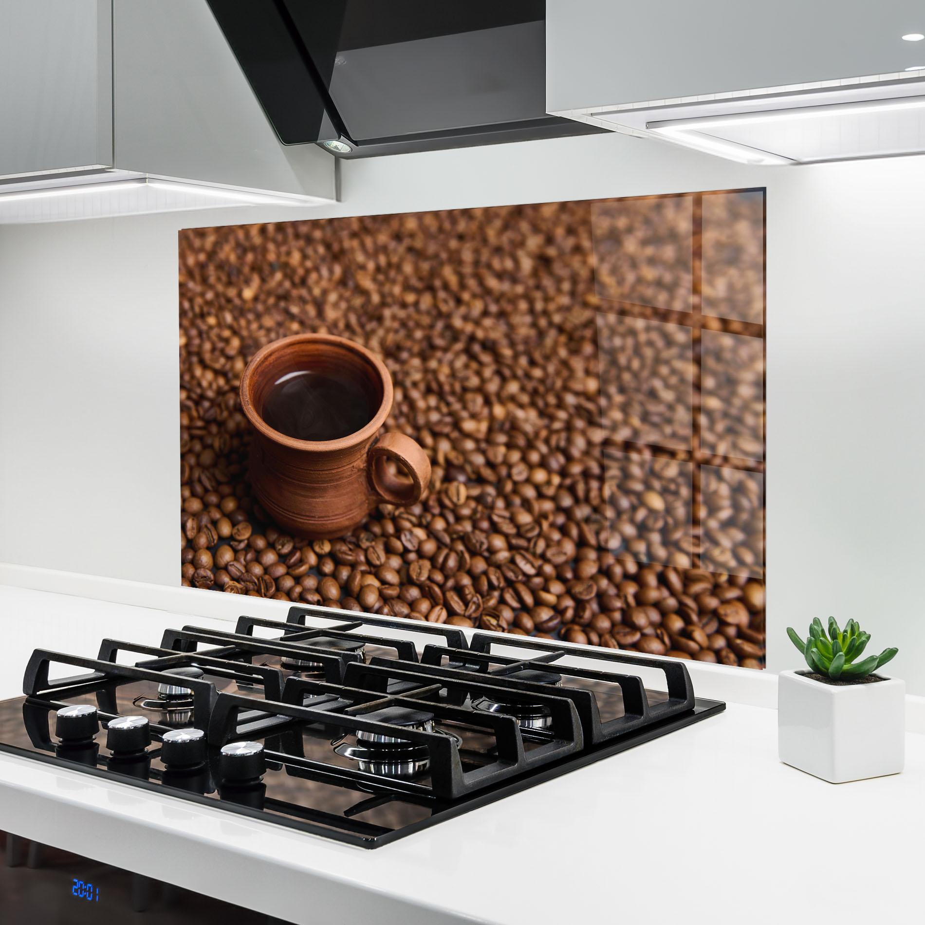 Küchenrückwand Glas Clay Coffee Cup mockup 6