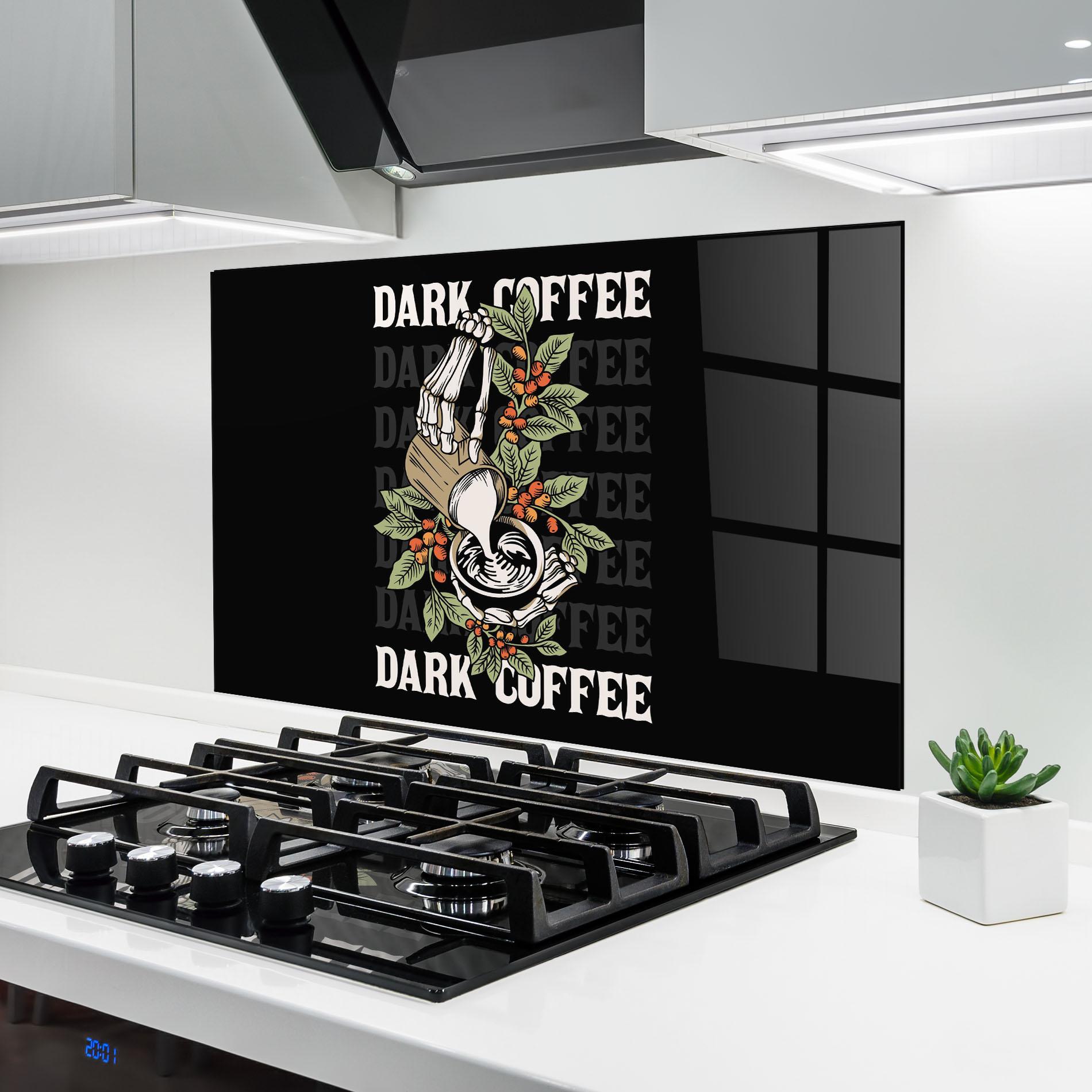 Küchenrückwand Glas Dark Coffee mockup 6