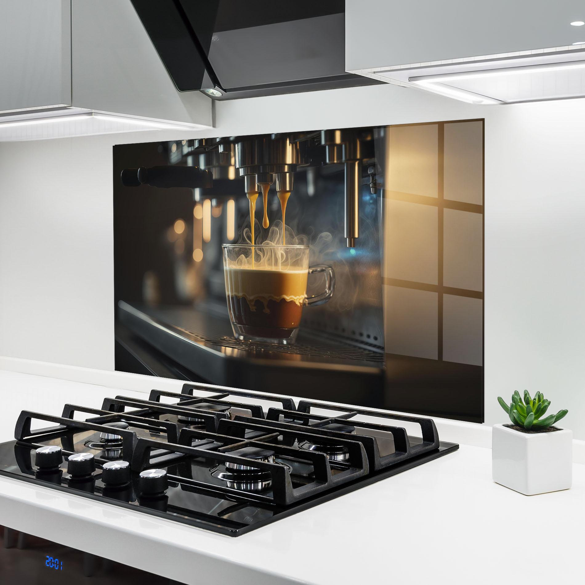 Küchenrückwand Glas Espresso Coffee mockup 6