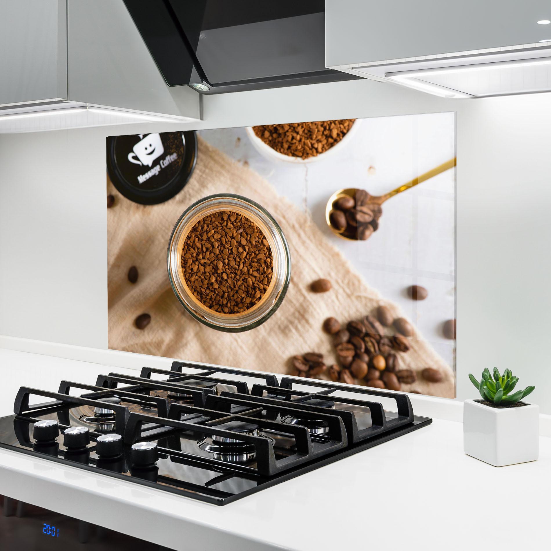 Küchenrückwand Glas Ground Coffee mockup 6