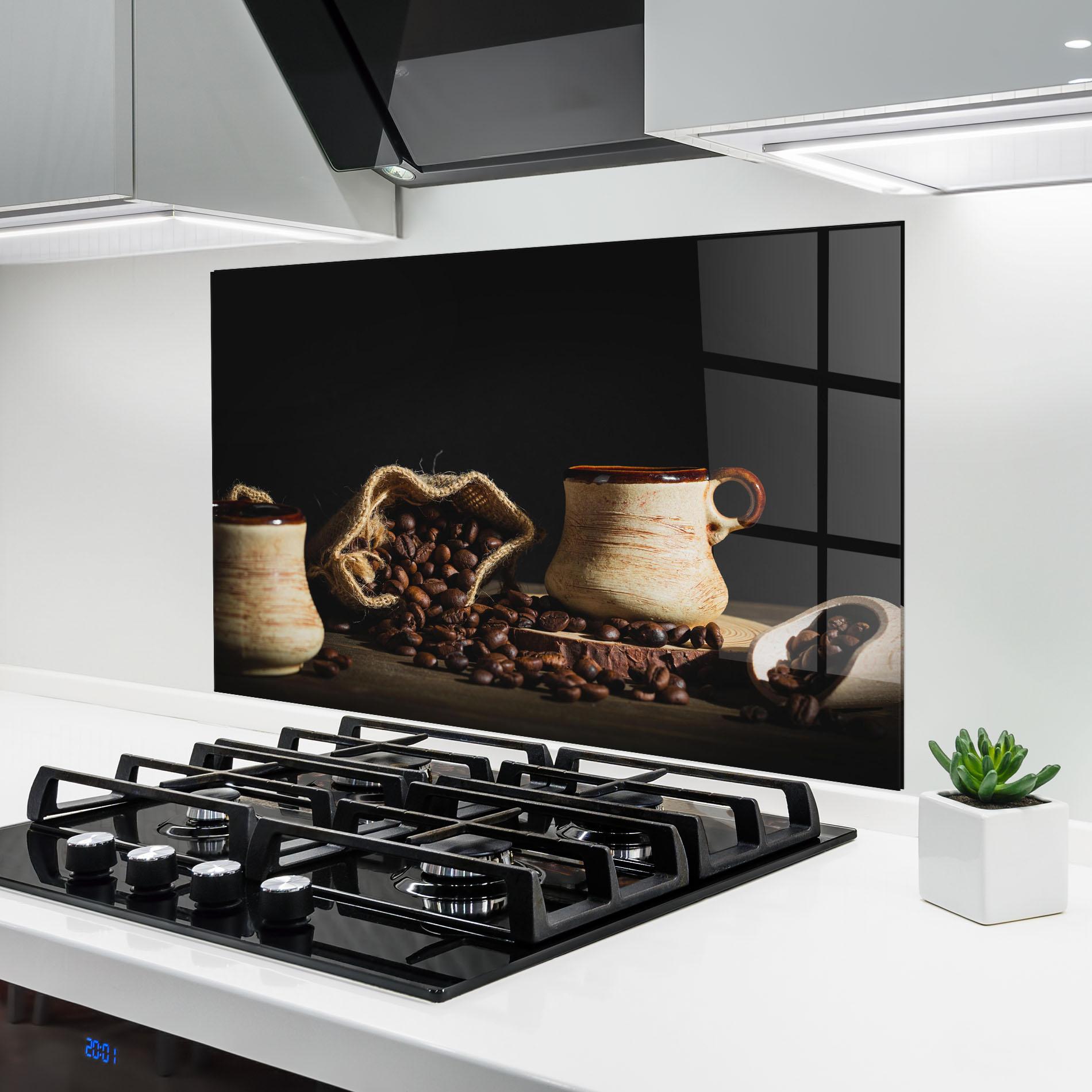 Küchenrückwand Glas Old Cup Of Coffee mockup 6