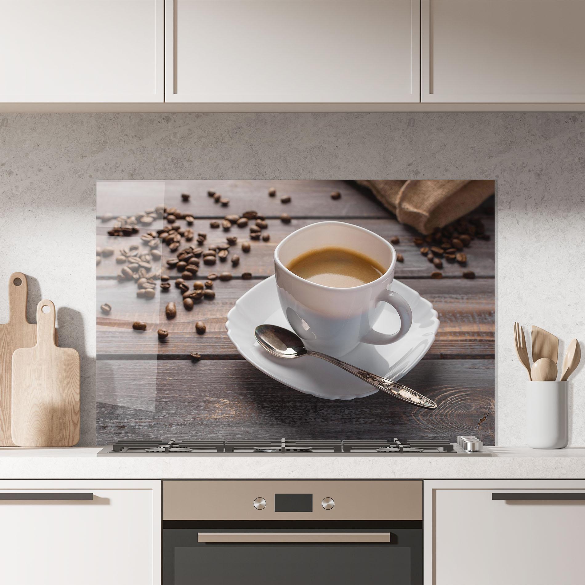 Küchenrückwand Glas Aroma Coffee mockup 7