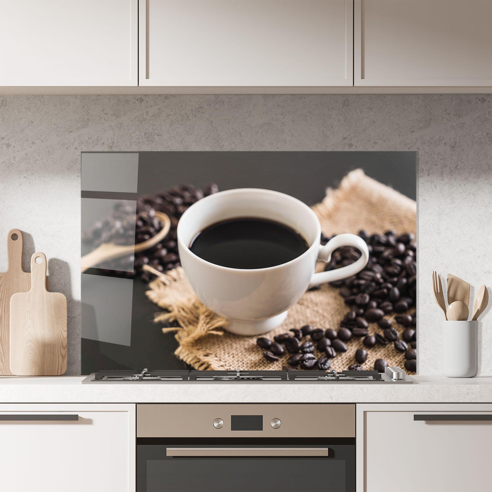 Küchenrückwand Glas Dark Beans Coffee mockup 7