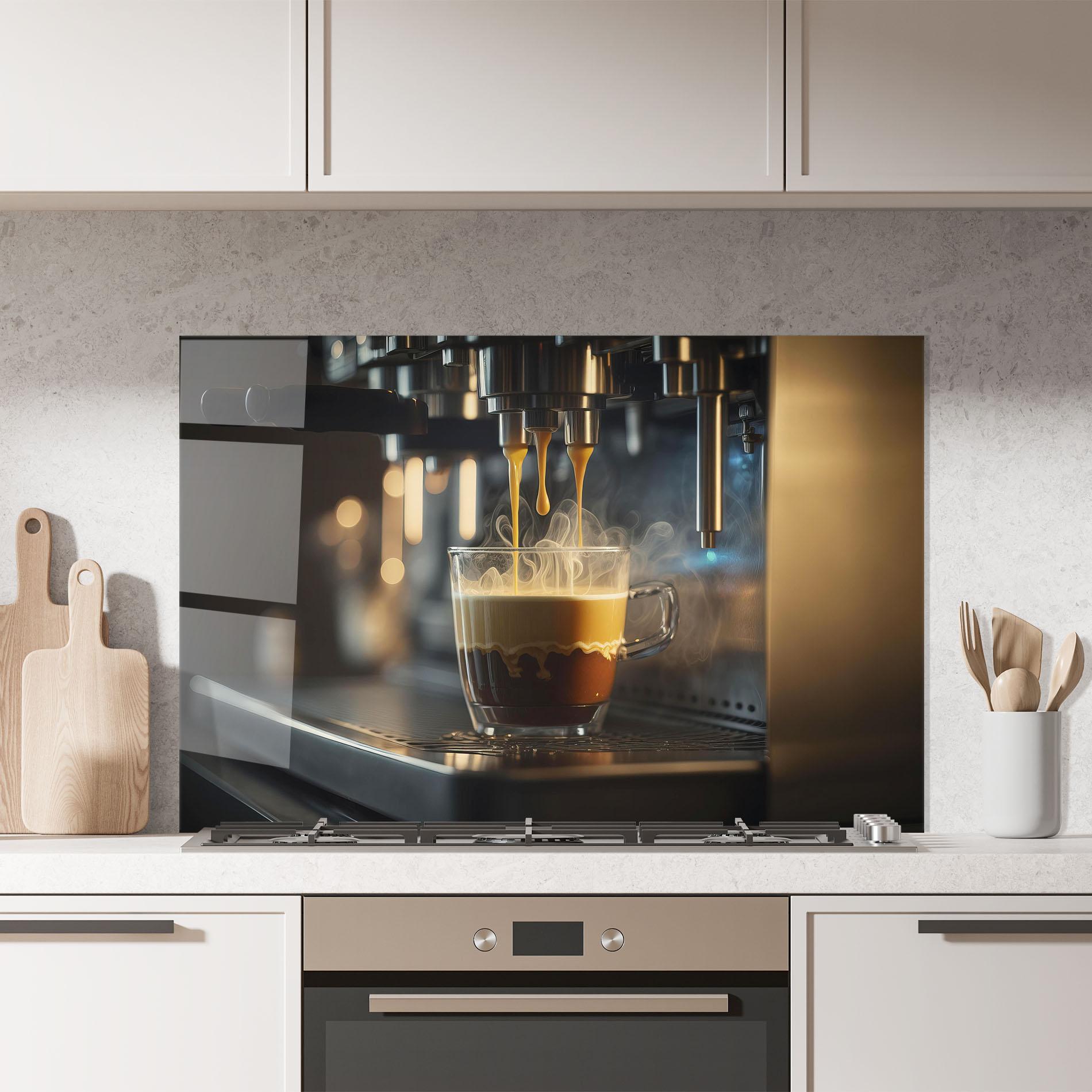 Küchenrückwand Glas Espresso Coffee mockup 7