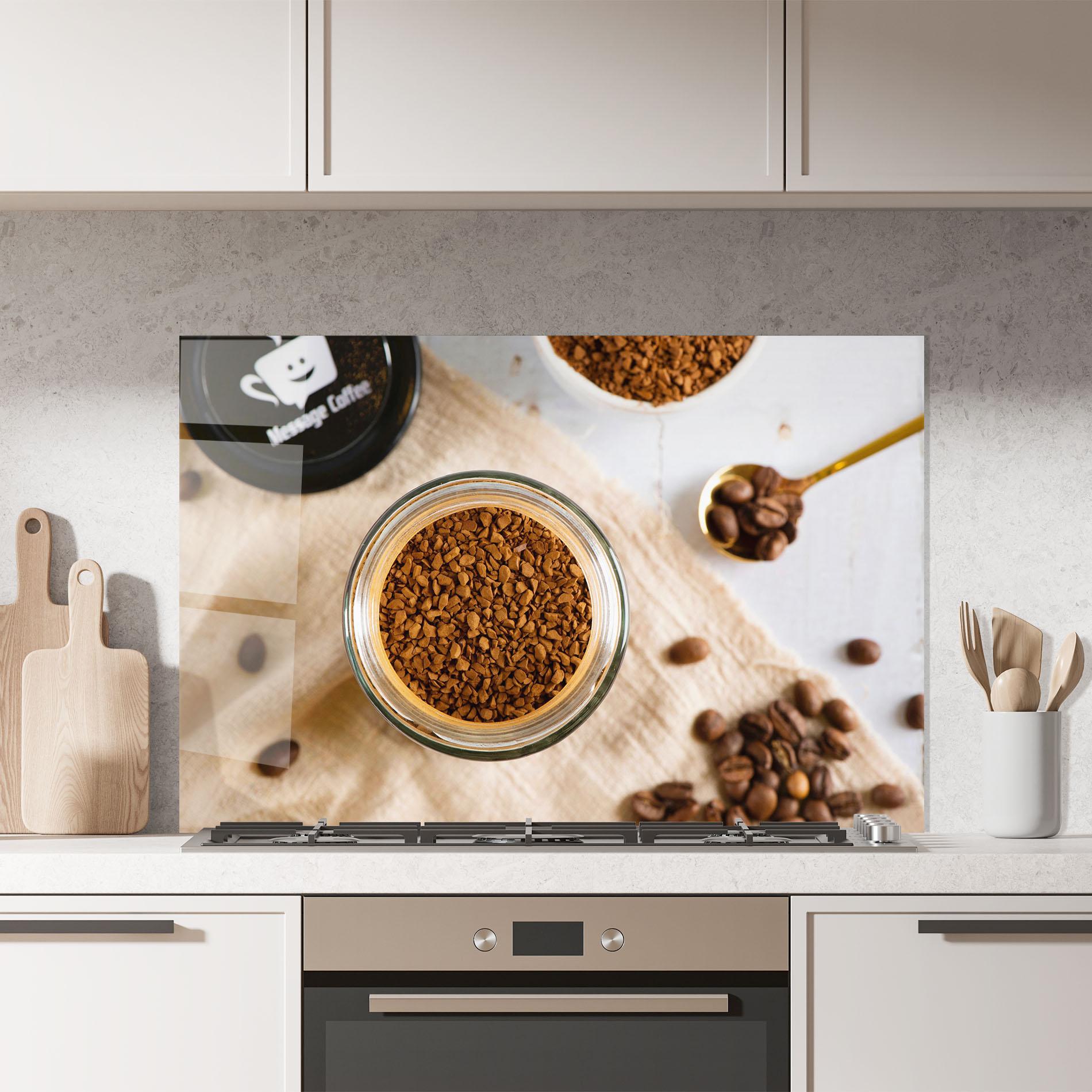Küchenrückwand Glas Ground Coffee mockup 7