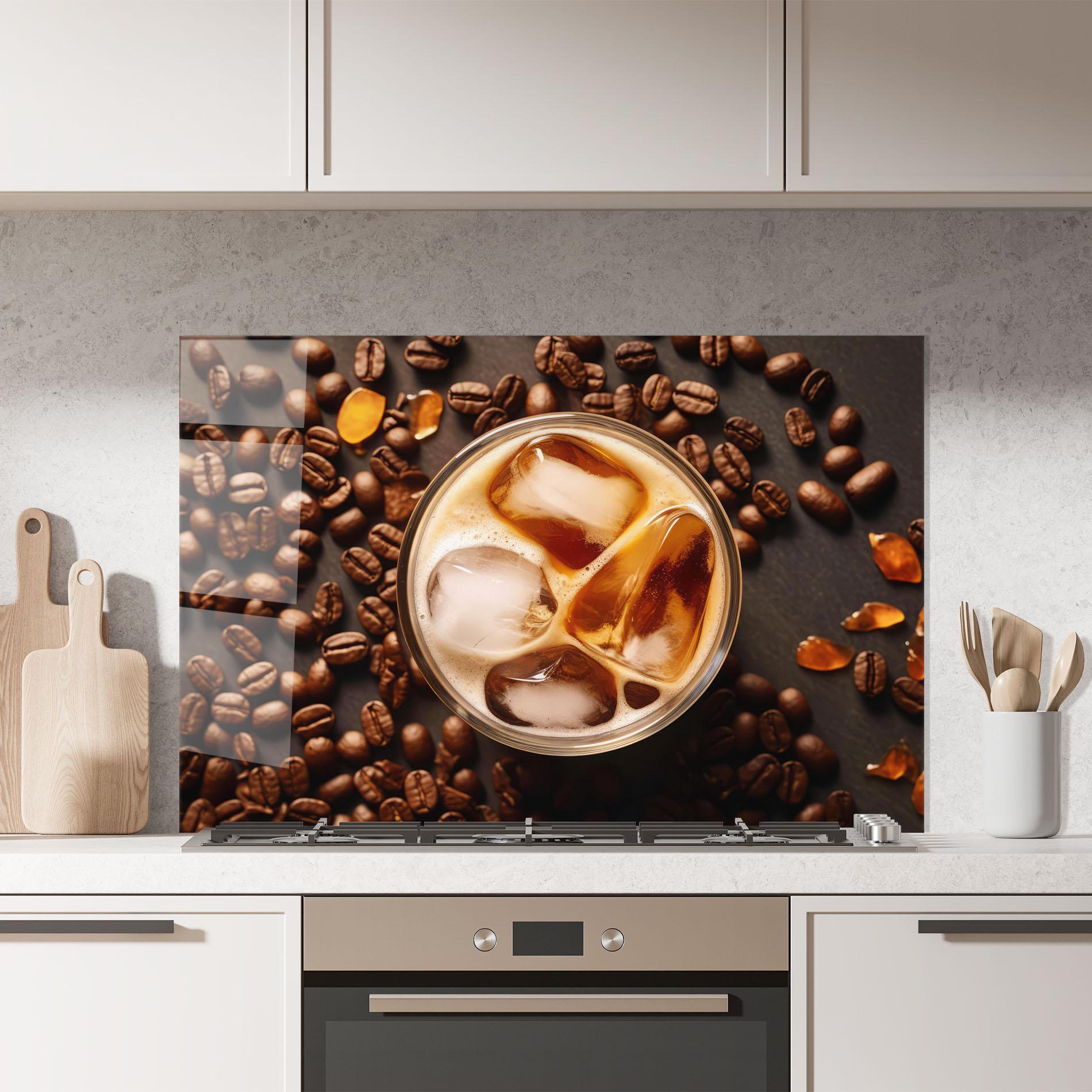 Küchenrückwand Glas Icecoffee mockup 7